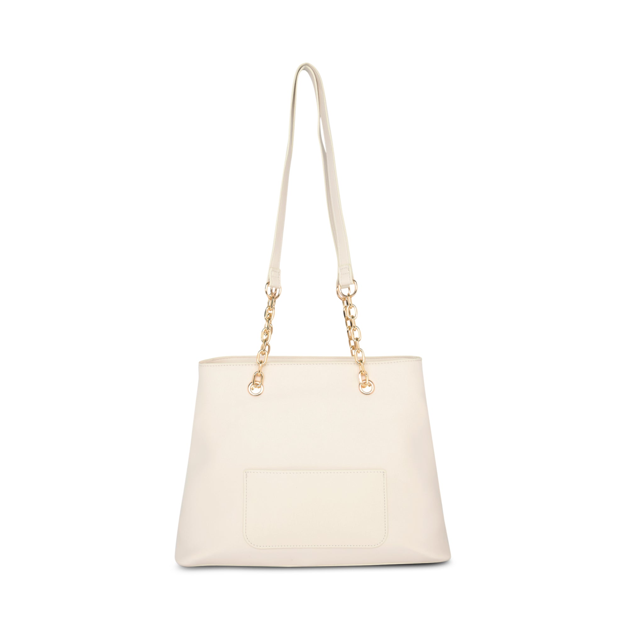 Lavie Luxe Off White Medium Women's Trapez Satchel Bag