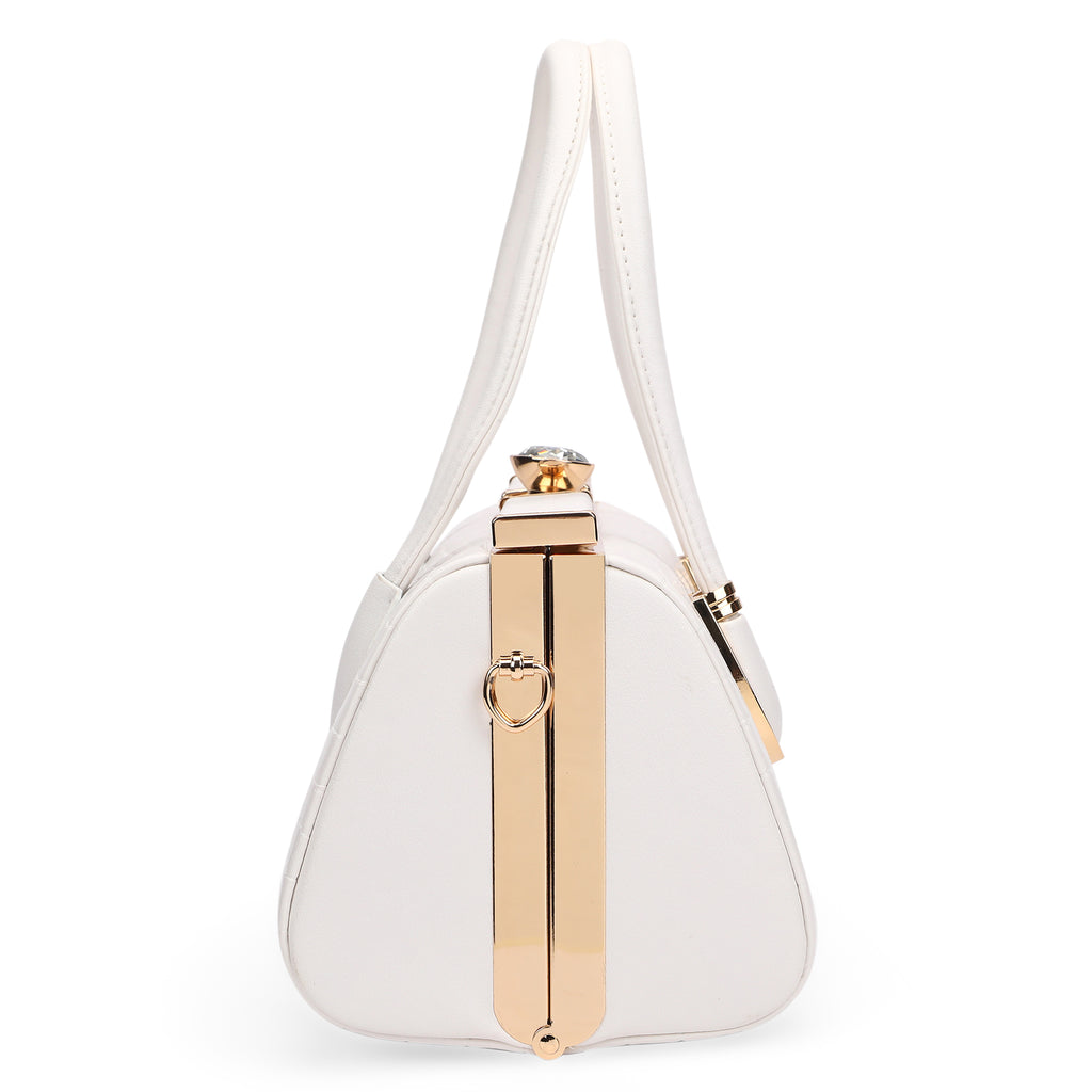 Lavie Luxe White Medium Women's Dazzle Frame Bag