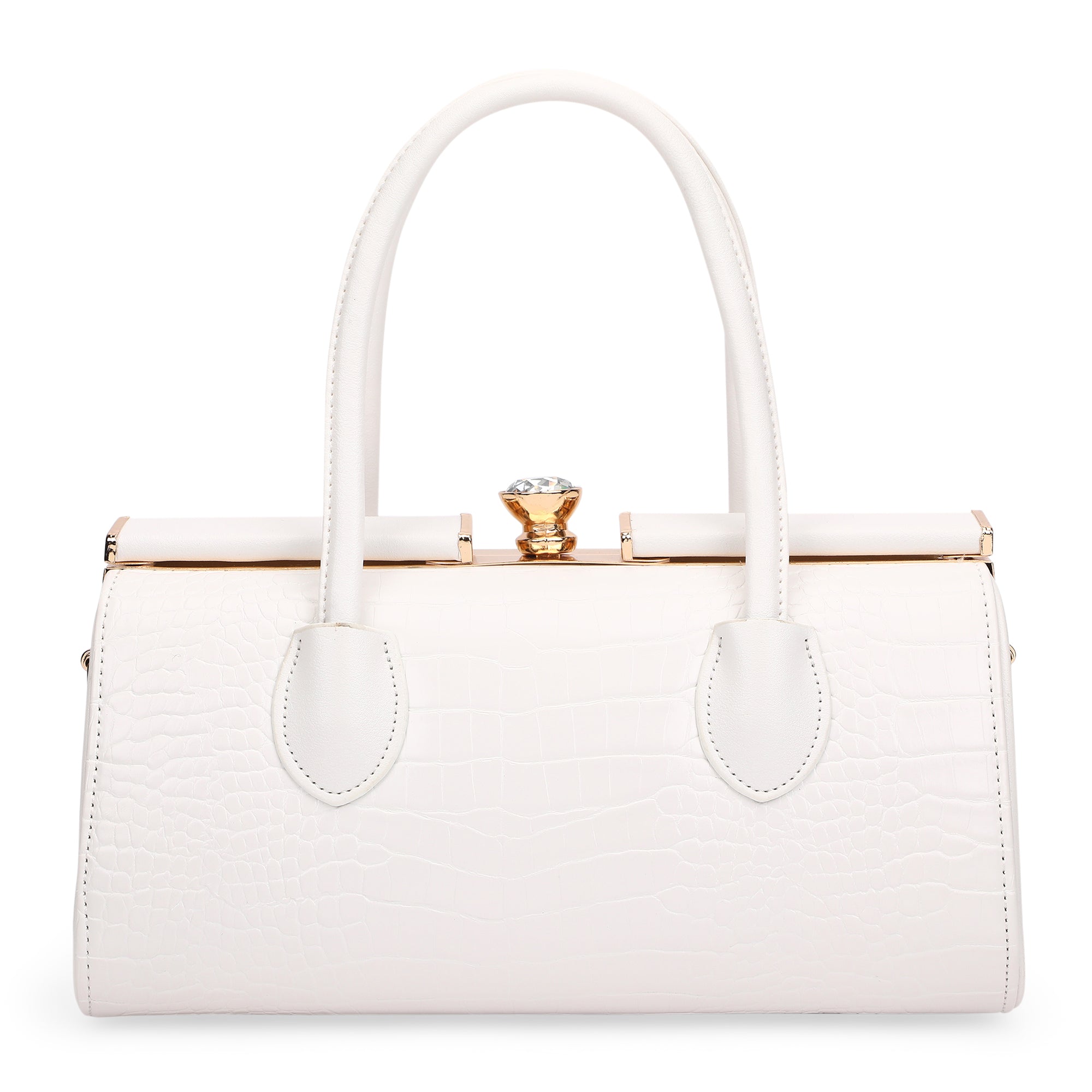 Lavie Luxe White Medium Women's Dazzle Frame Bag