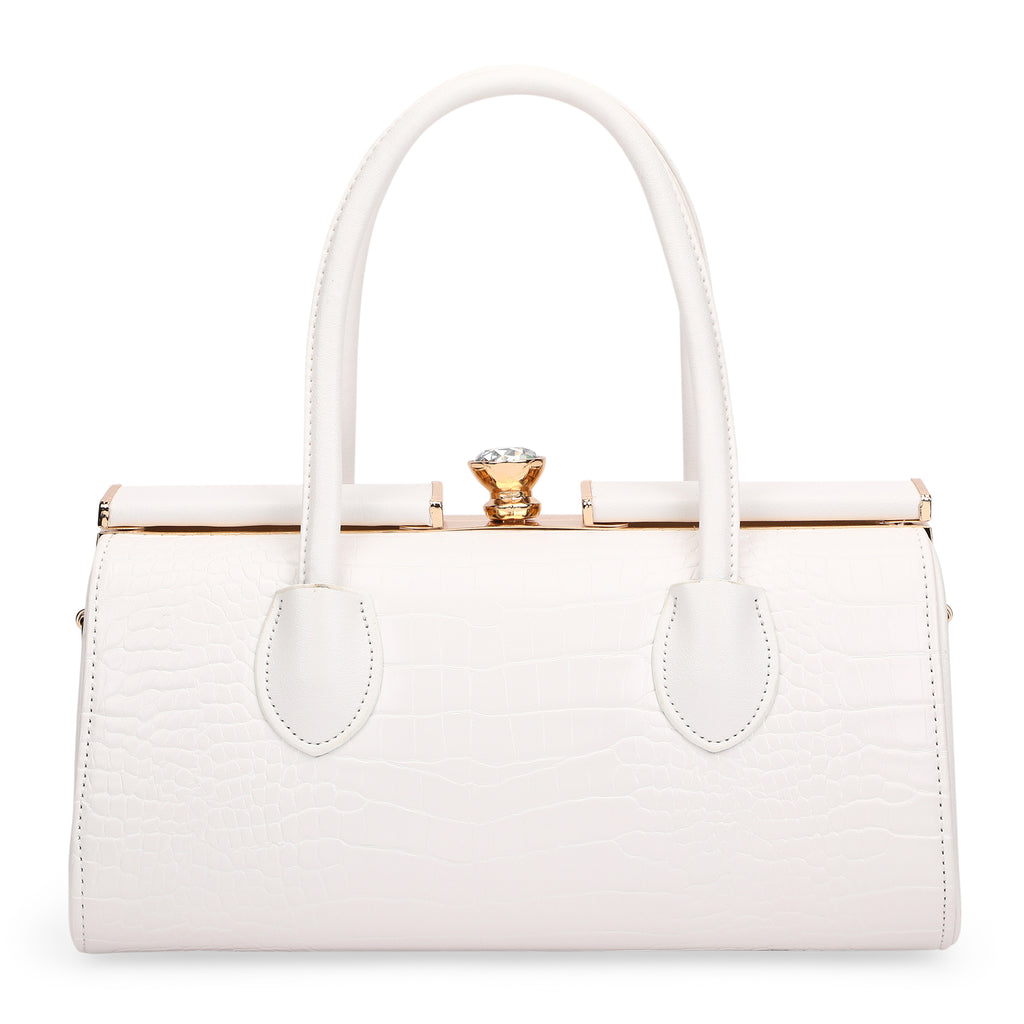 Lavie Luxe White Medium Women's Dazzle Frame Bag