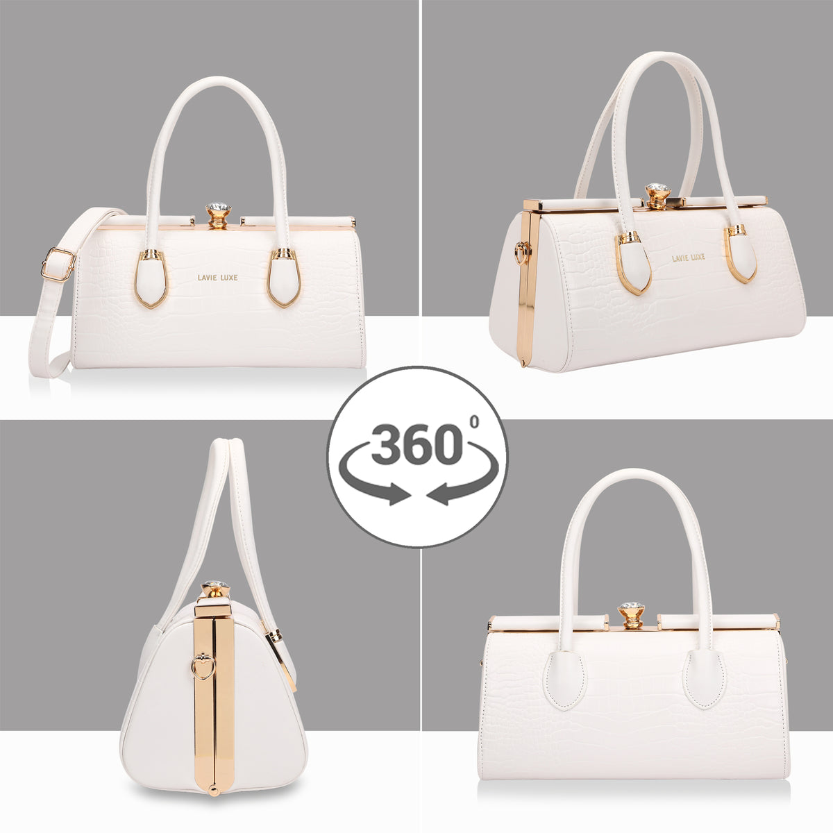 Dazzle Medium White Handbag