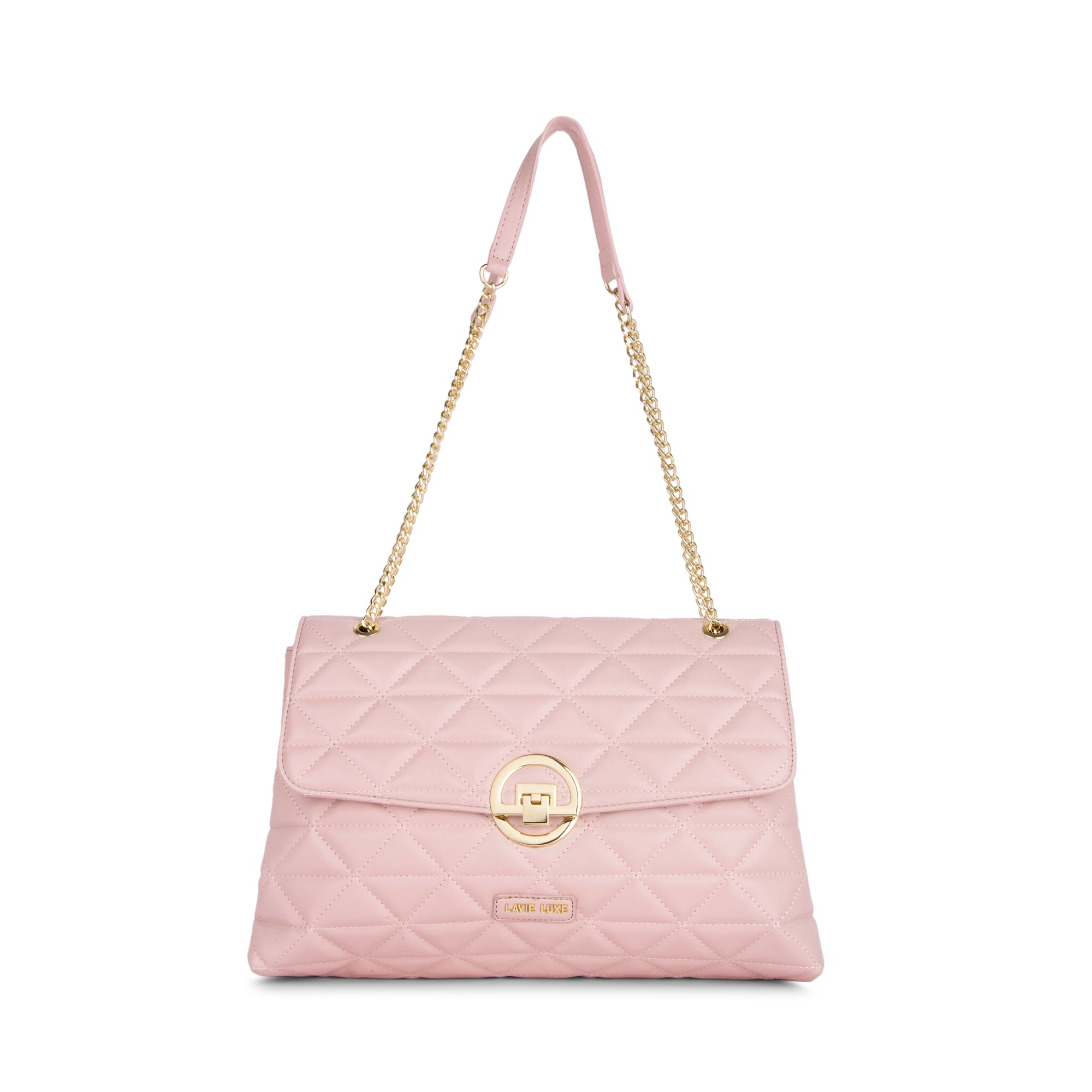 Lavie Luxe Light Pink Large Women's Eden Flap Satchel Bag