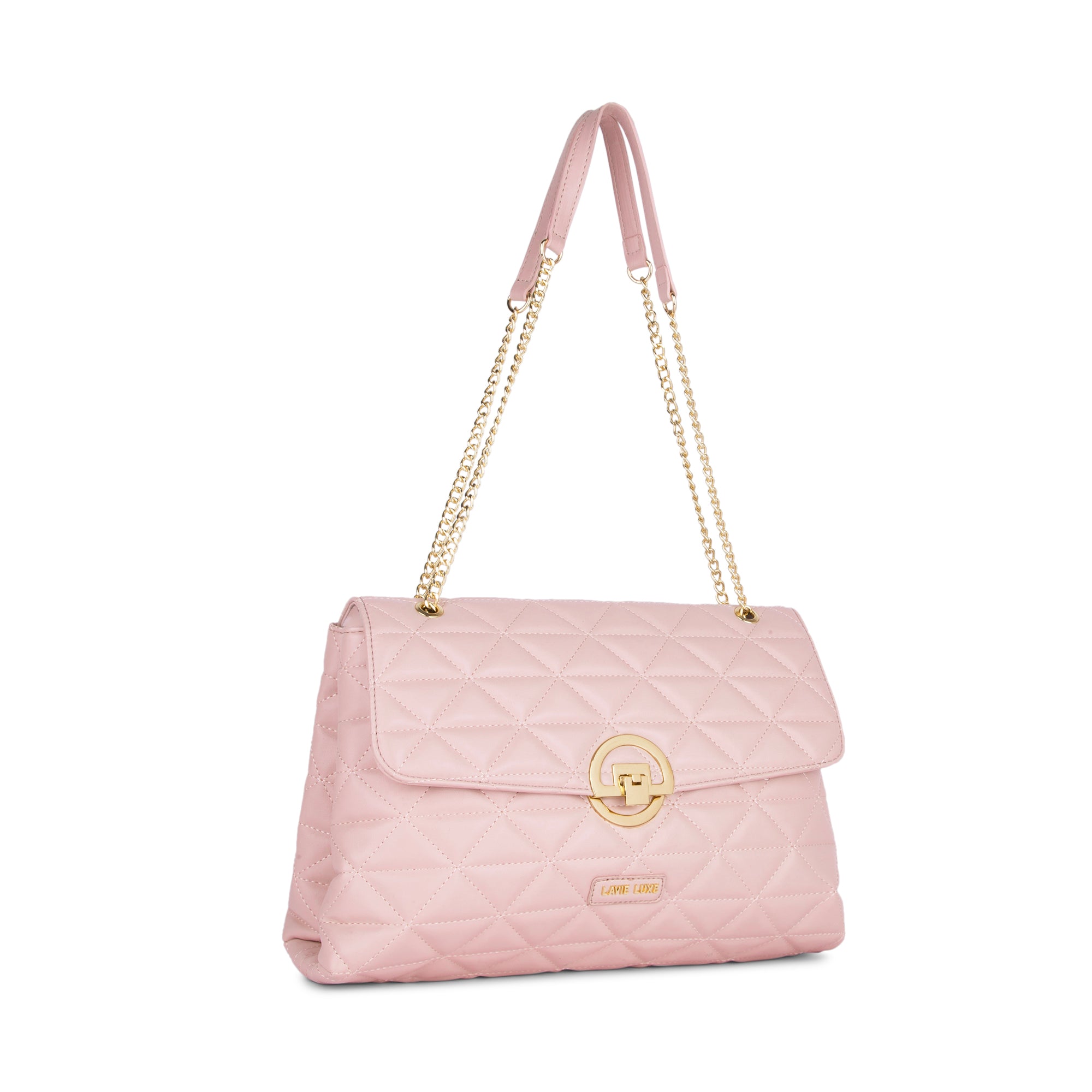 Lavie Luxe Light Pink Large Women's Eden Flap Satchel Bag