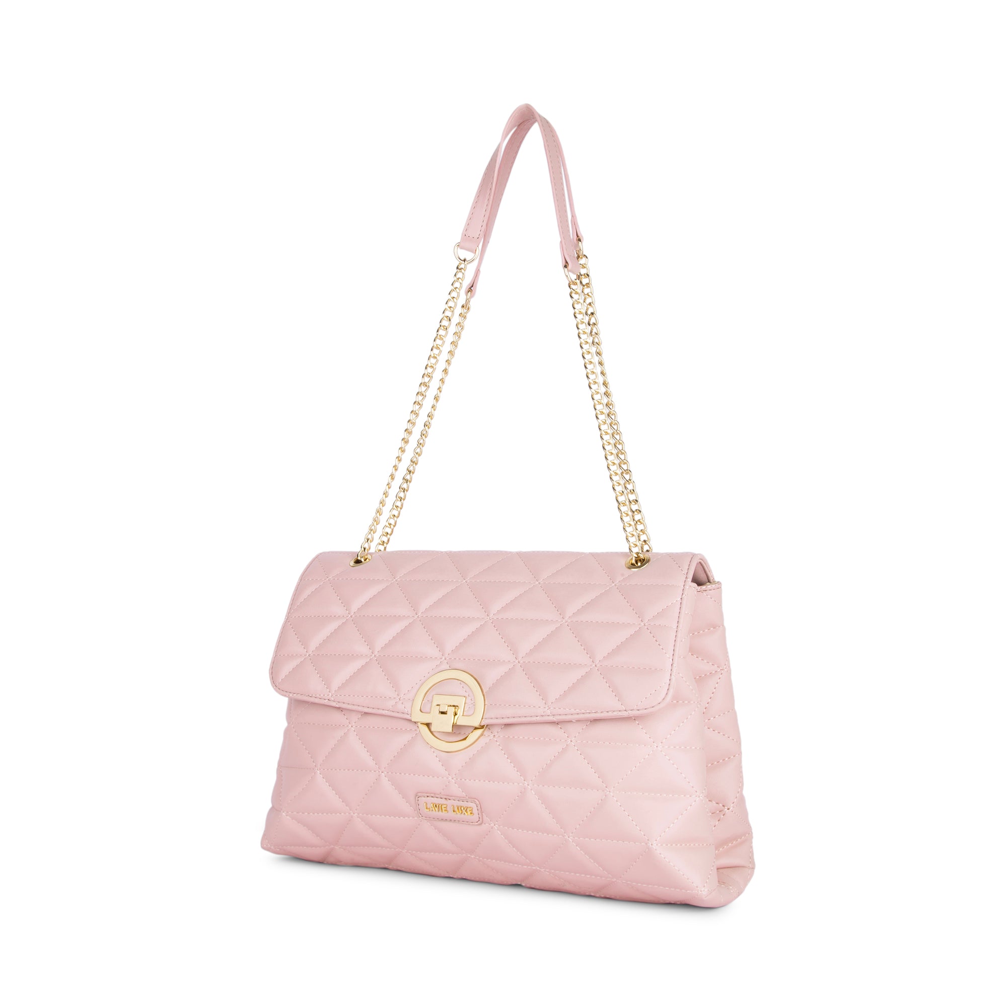 Lavie Luxe Light Pink Large Women's Eden Flap Satchel Bag