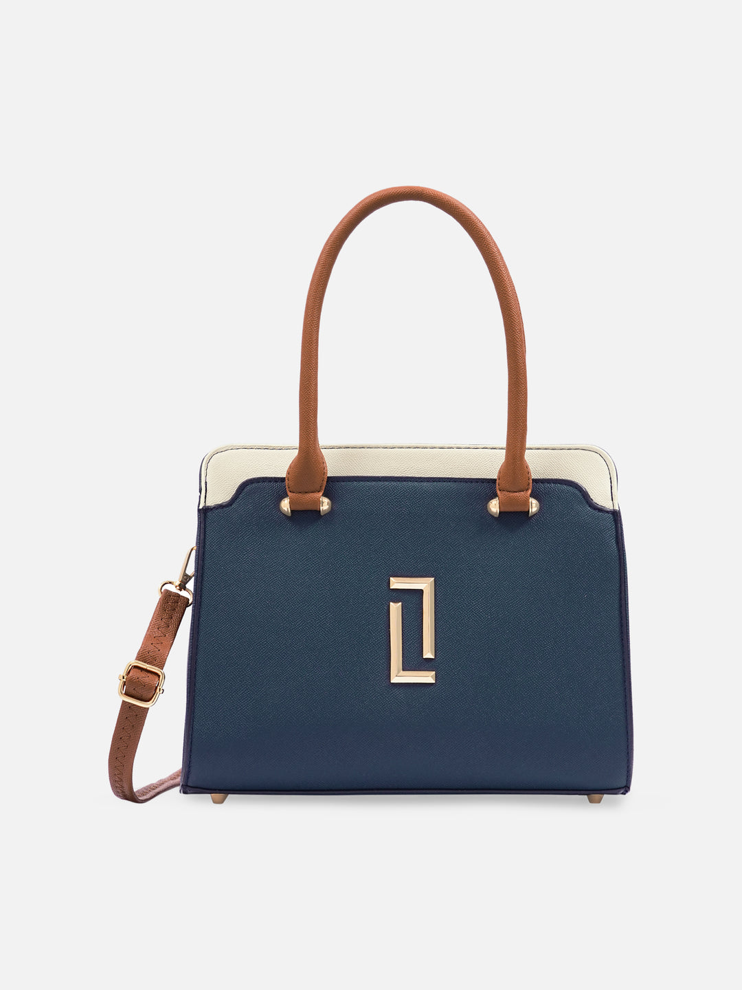 Ameen 3 Compartment Medium Navy Handbag