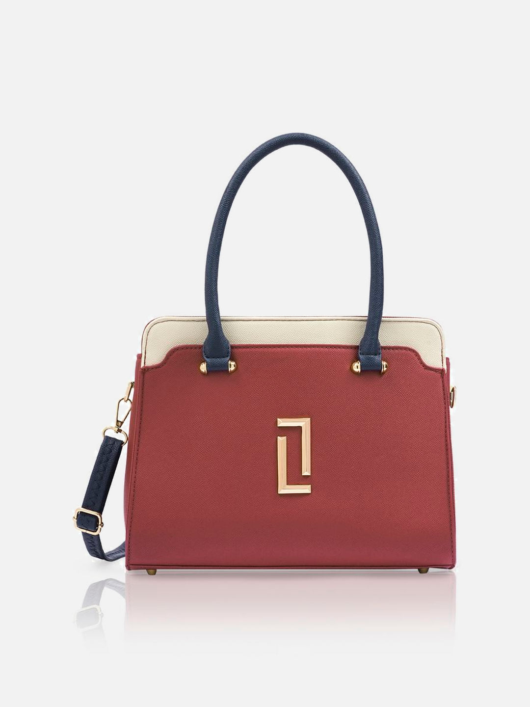 Ameen 3 Compartment Medium Red Handbag