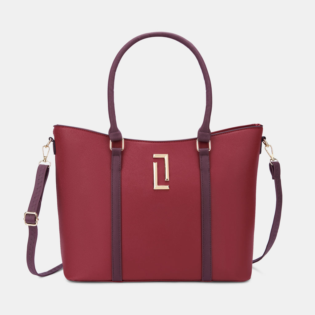 Lavie Luxe Haiden Red Large Women's Tote Handbag