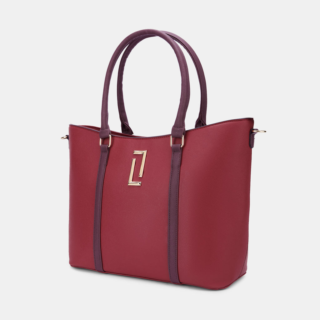 Lavie Luxe Haiden Red Large Women's Tote Handbag