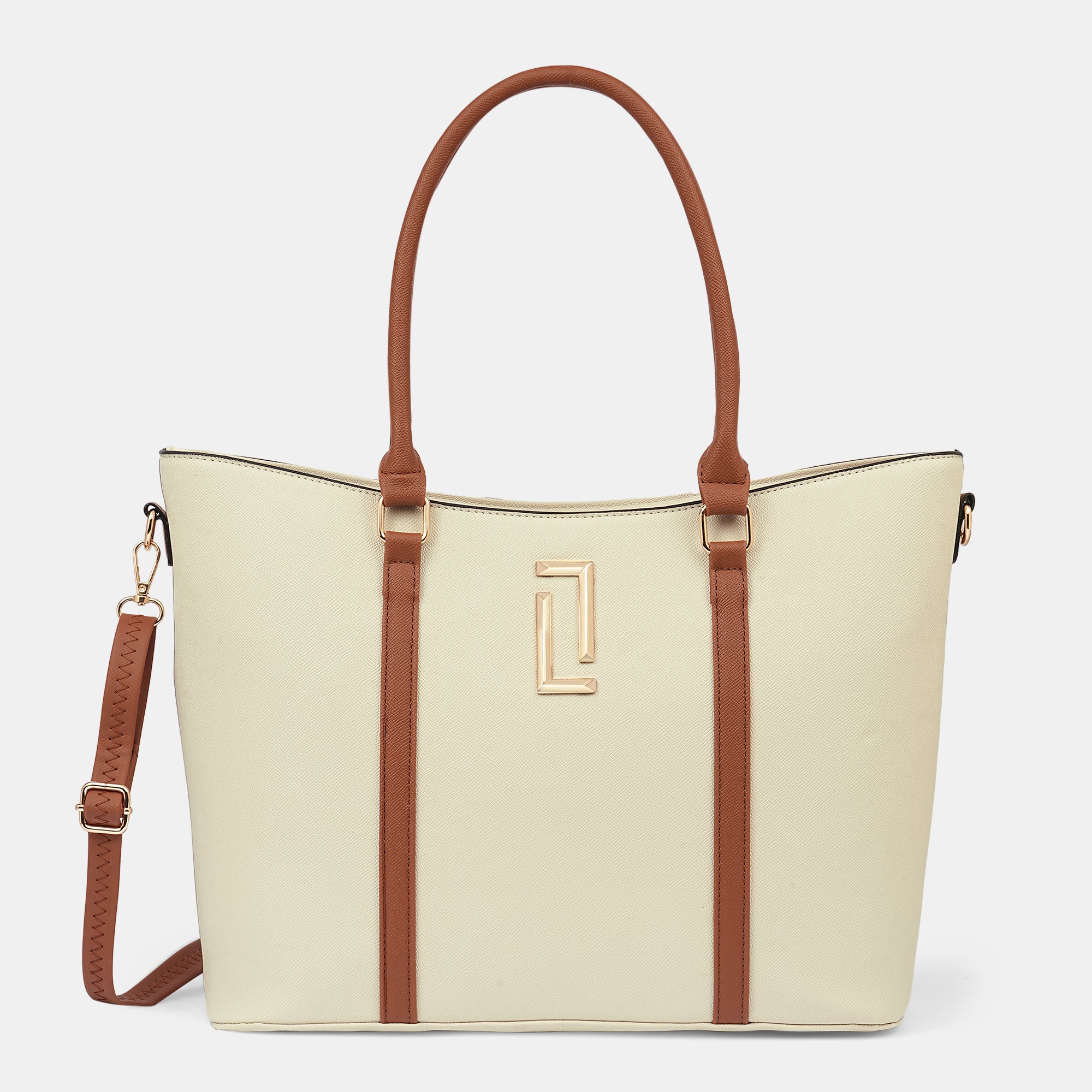 Lavie Luxe Haiden Off White Large Women's Tote Handbag