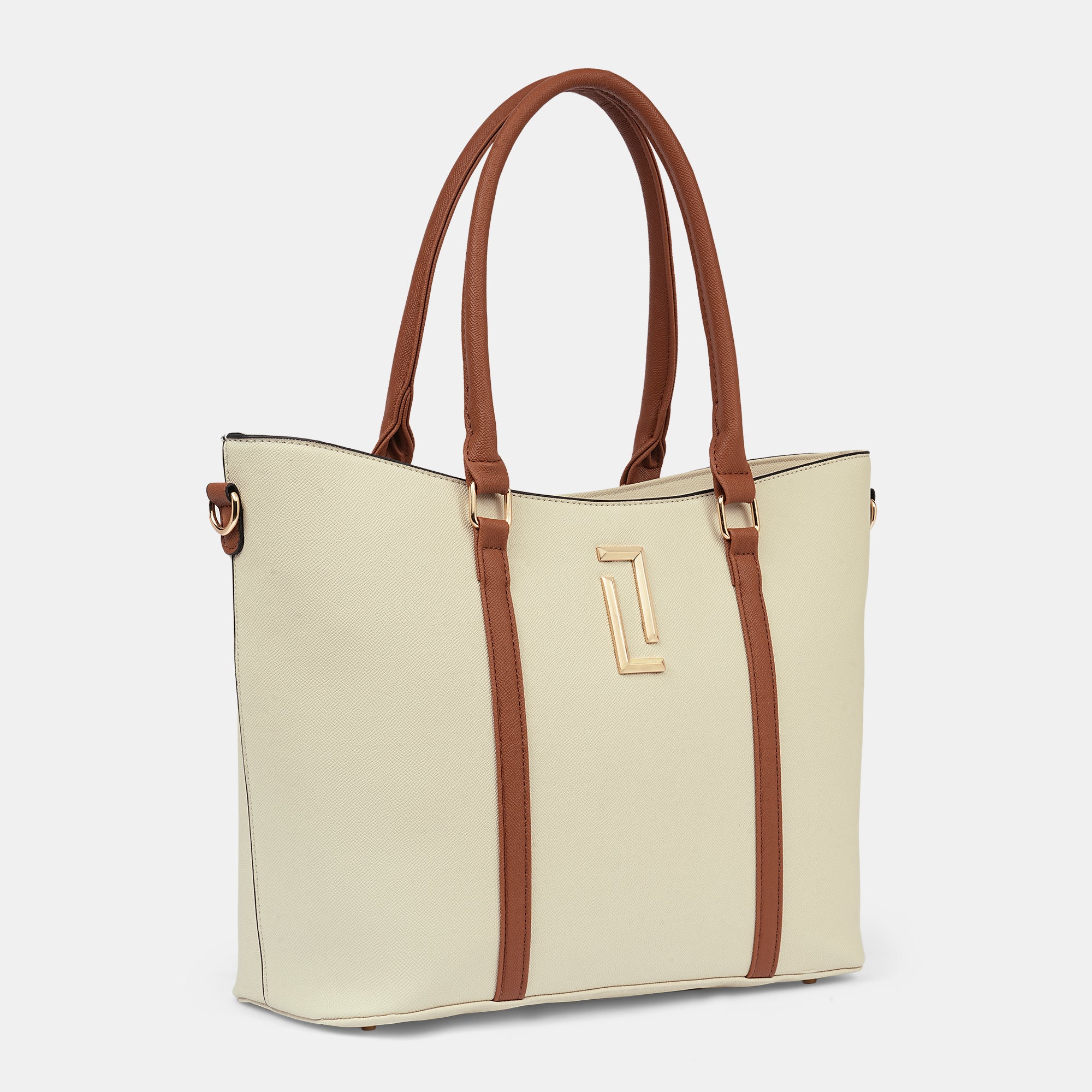 Lavie Luxe Haiden Off White Large Women's Tote Handbag