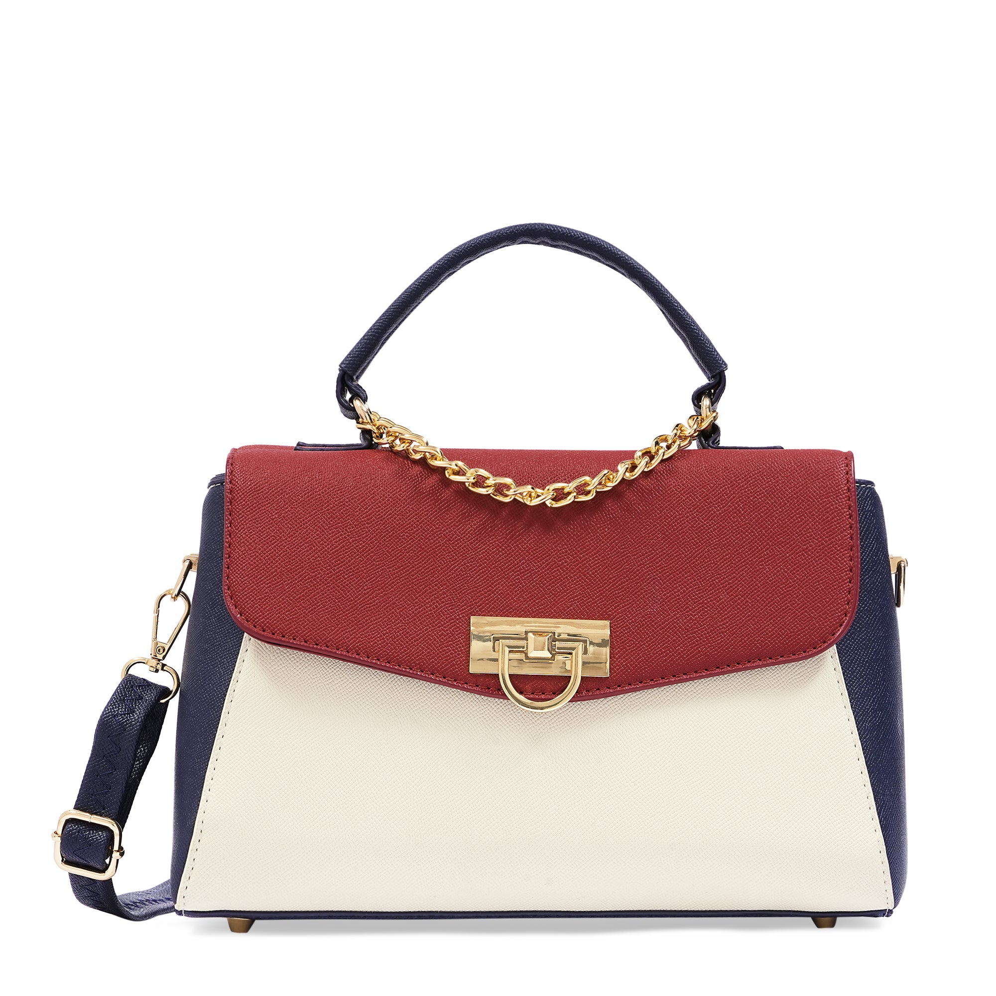 Lavie Luxe Pine Red Small Flap Women's Satchel Handbag