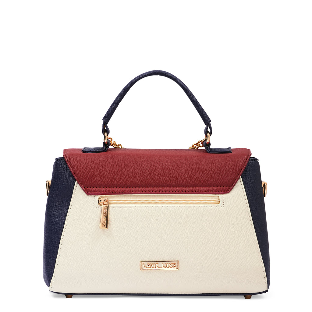 Lavie Luxe Pine Red Small Flap Women's Satchel Handbag