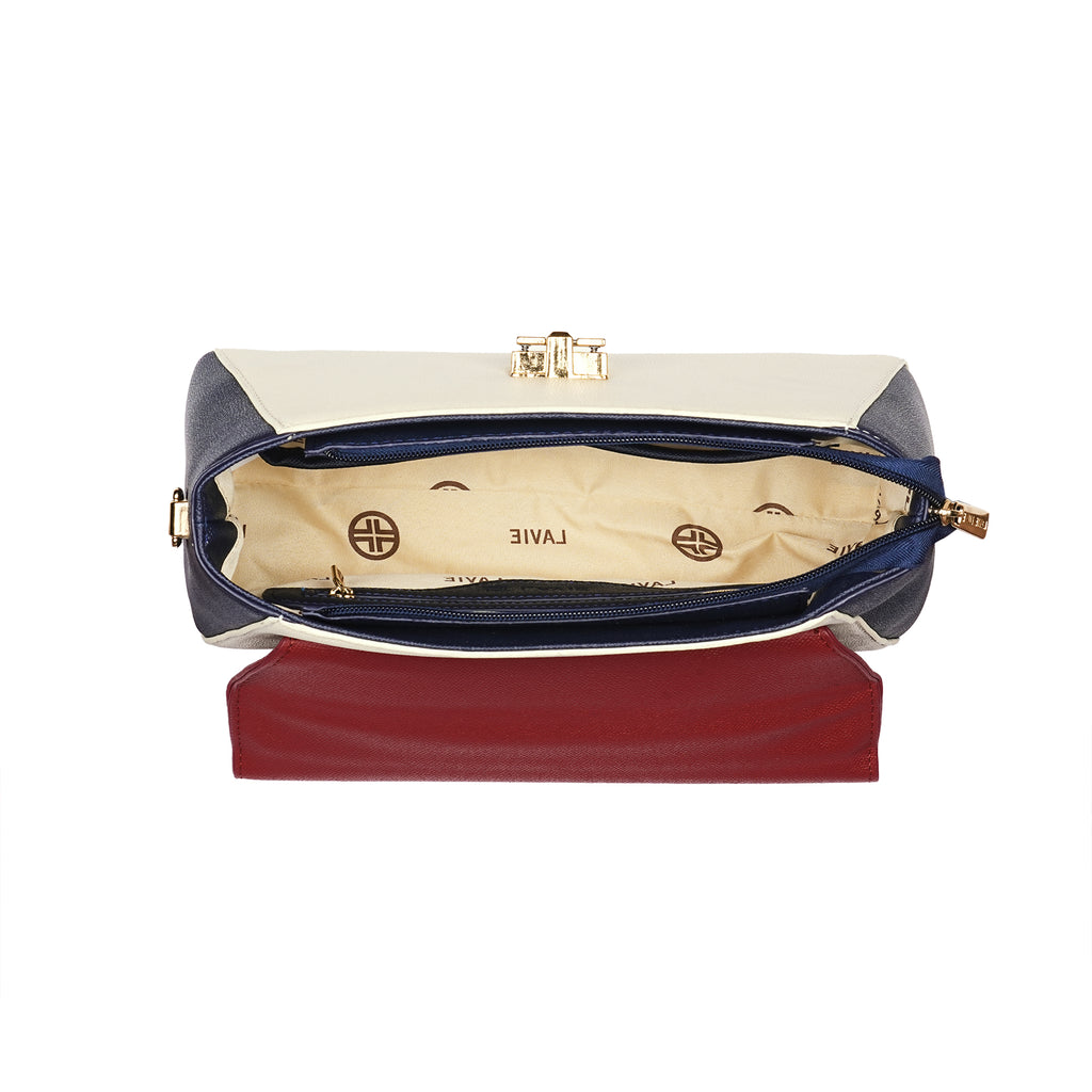 Lavie Luxe Pine Red Small Flap Women's Satchel Handbag