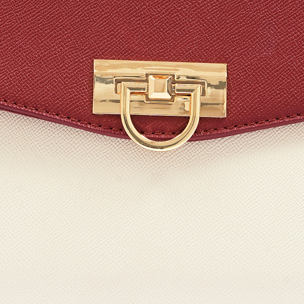 Lavie Luxe Pine Red Small Flap Women's Satchel Handbag