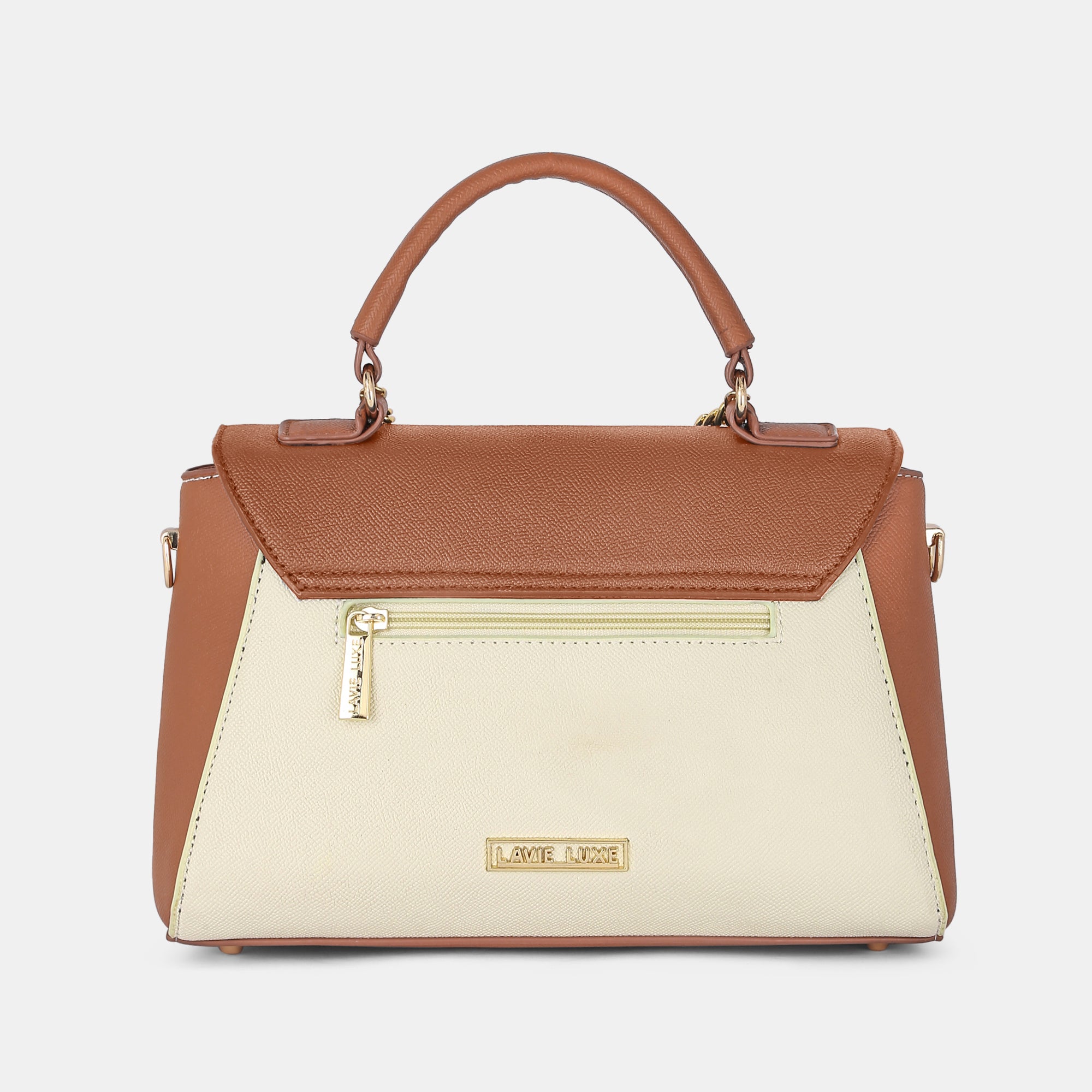 Lavie Luxe Pine Tan Small Women's Flap Satchel Handbag