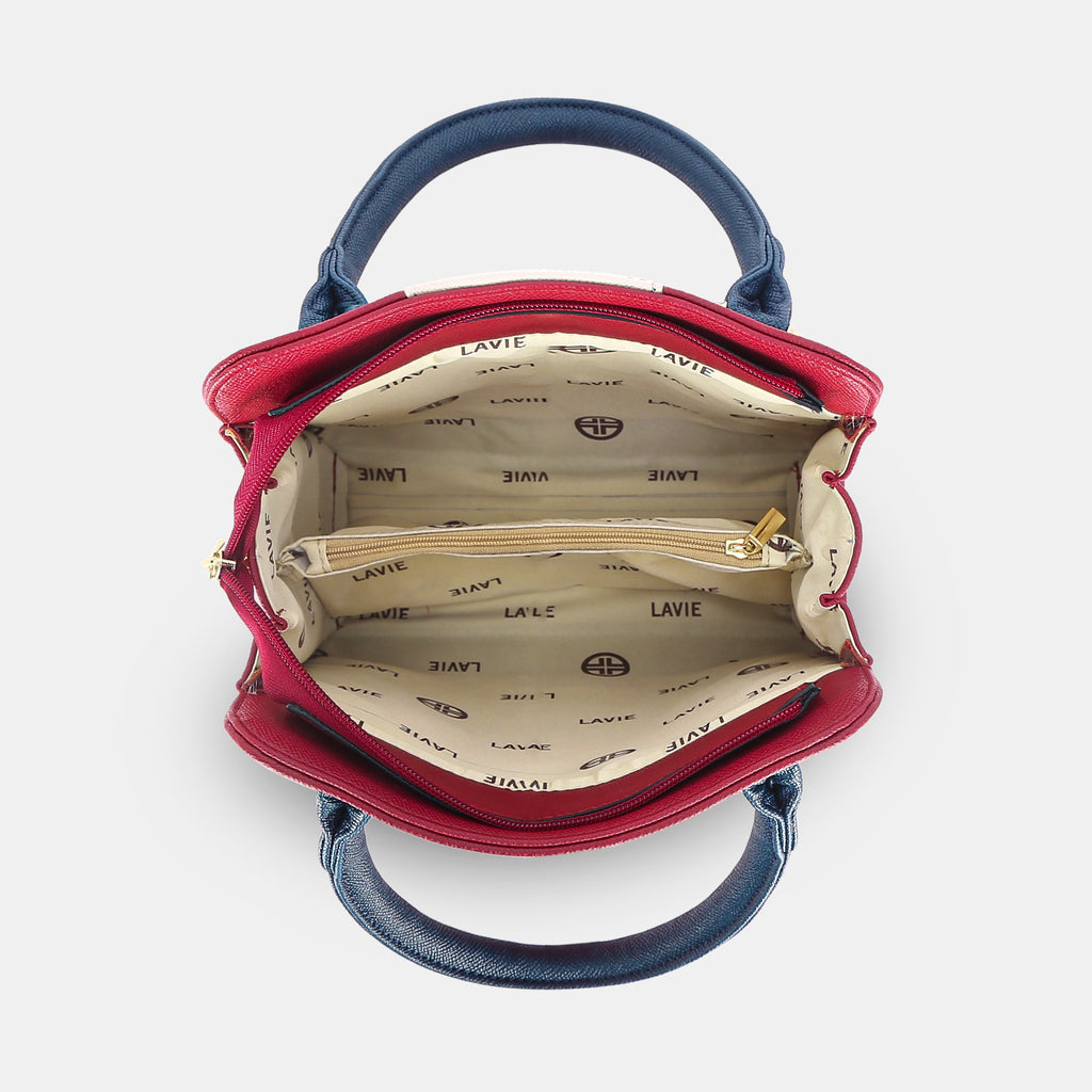 Lavie Luxe Ashwa Red Small Women's Satchel Handbag