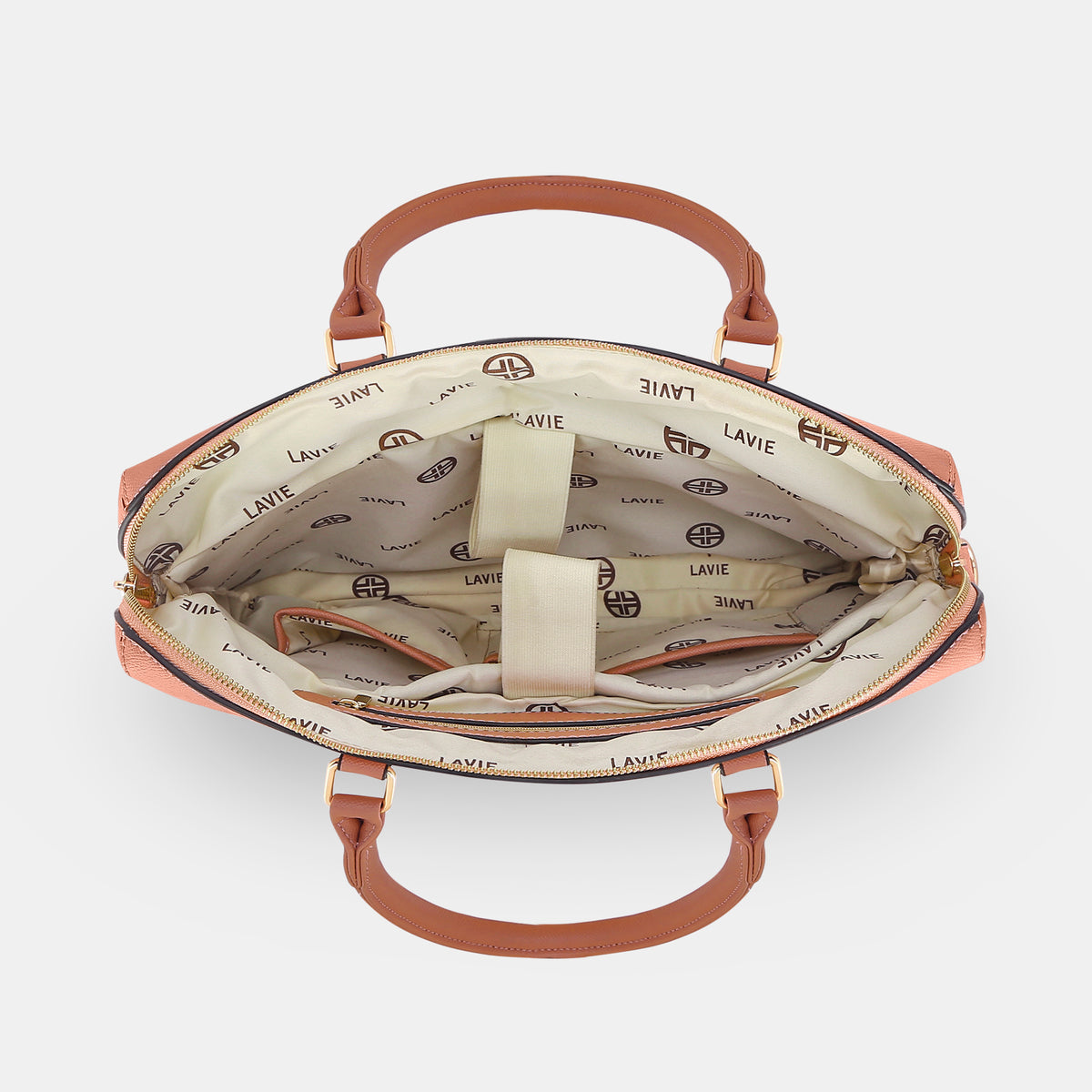 Lavie Luxe Welsy 1 compartment Tan Large Women's Laptop Handbag