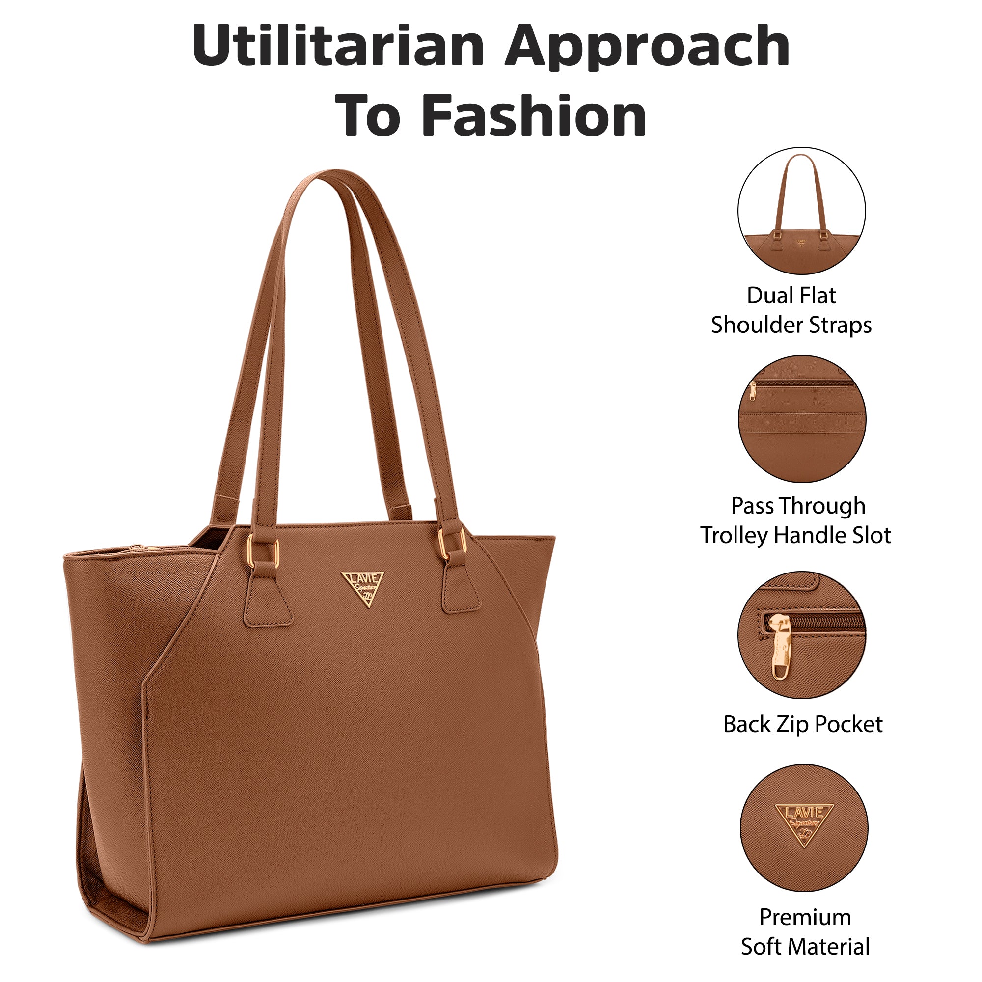Lavie Signature Alaska Pro Large Tan Womens Tote