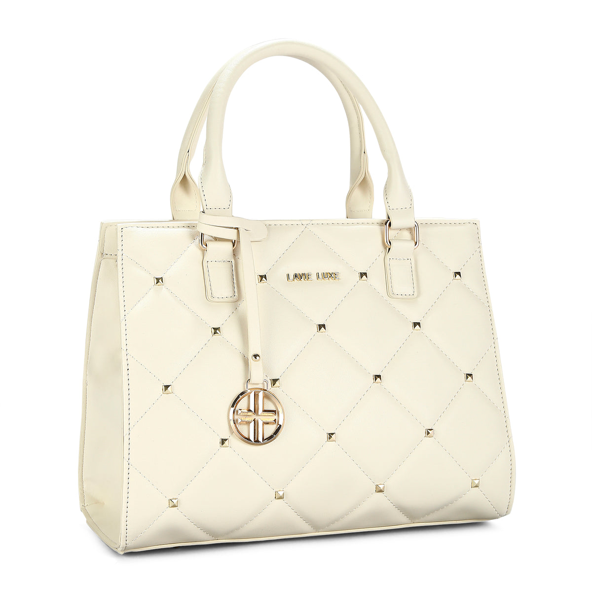 Lavie Luxe Stud Shelly Off White Medium Women's Satchel