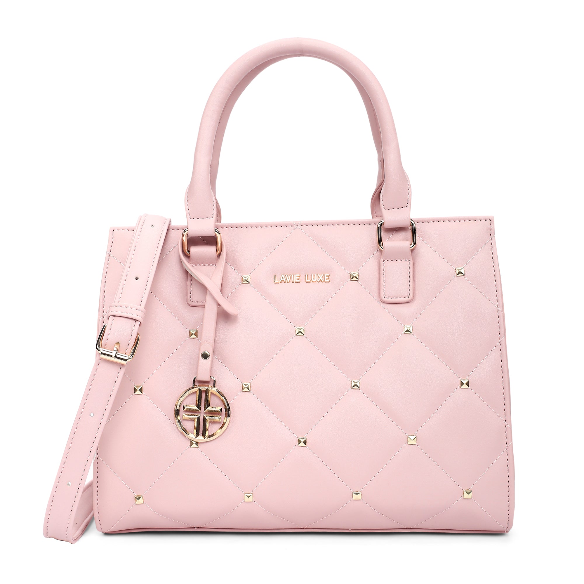Lavie Luxe Stud Shelly Pink Medium Women's Satchel – Lavie World
