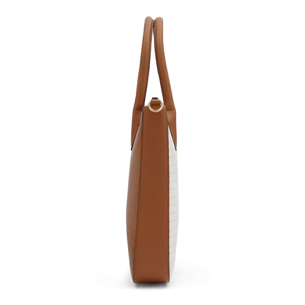 Lavie Luxe Mono Raily Pro Off White Large Women's Handbag