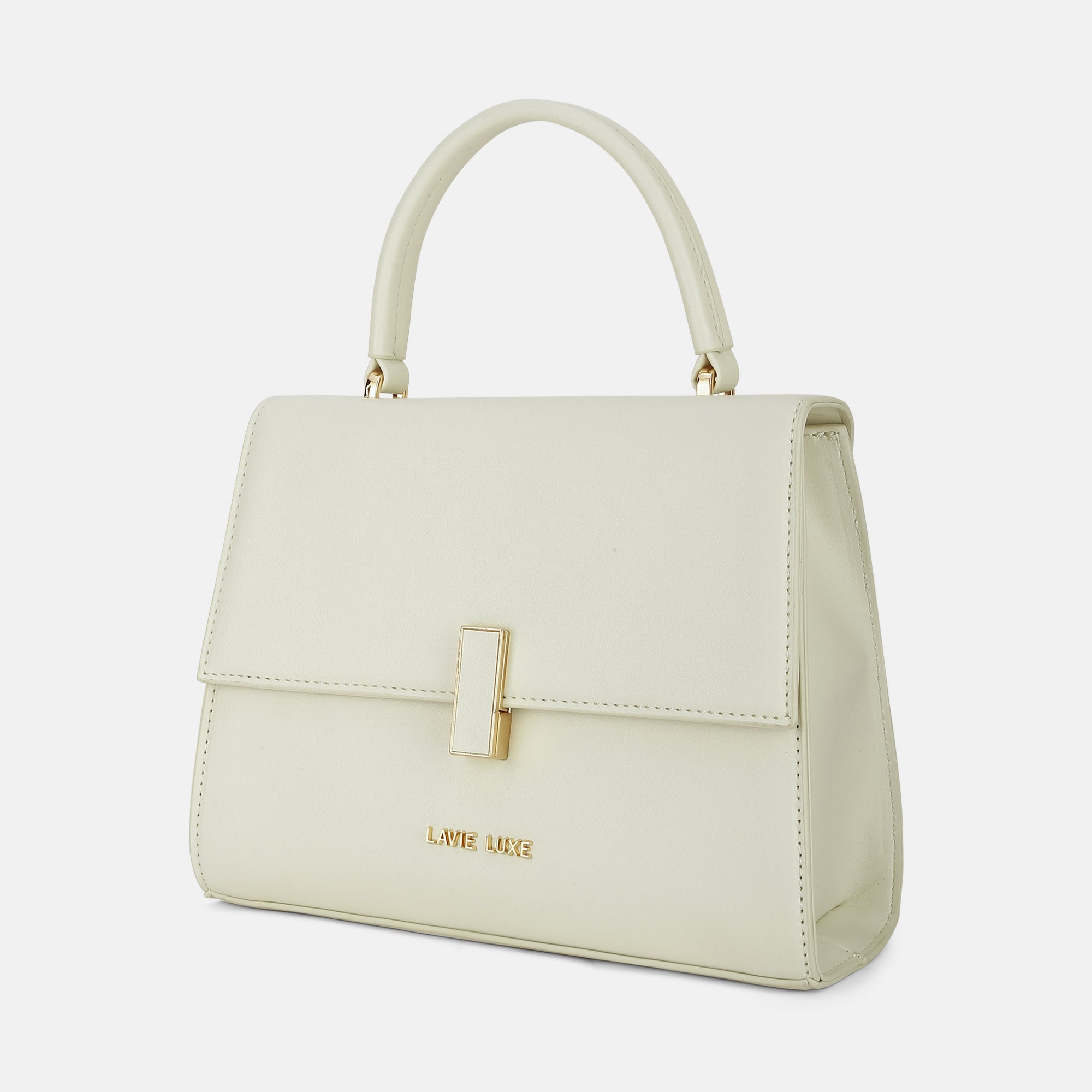 Lavie Luxe Merci Off White Small Women's Flap Satchel