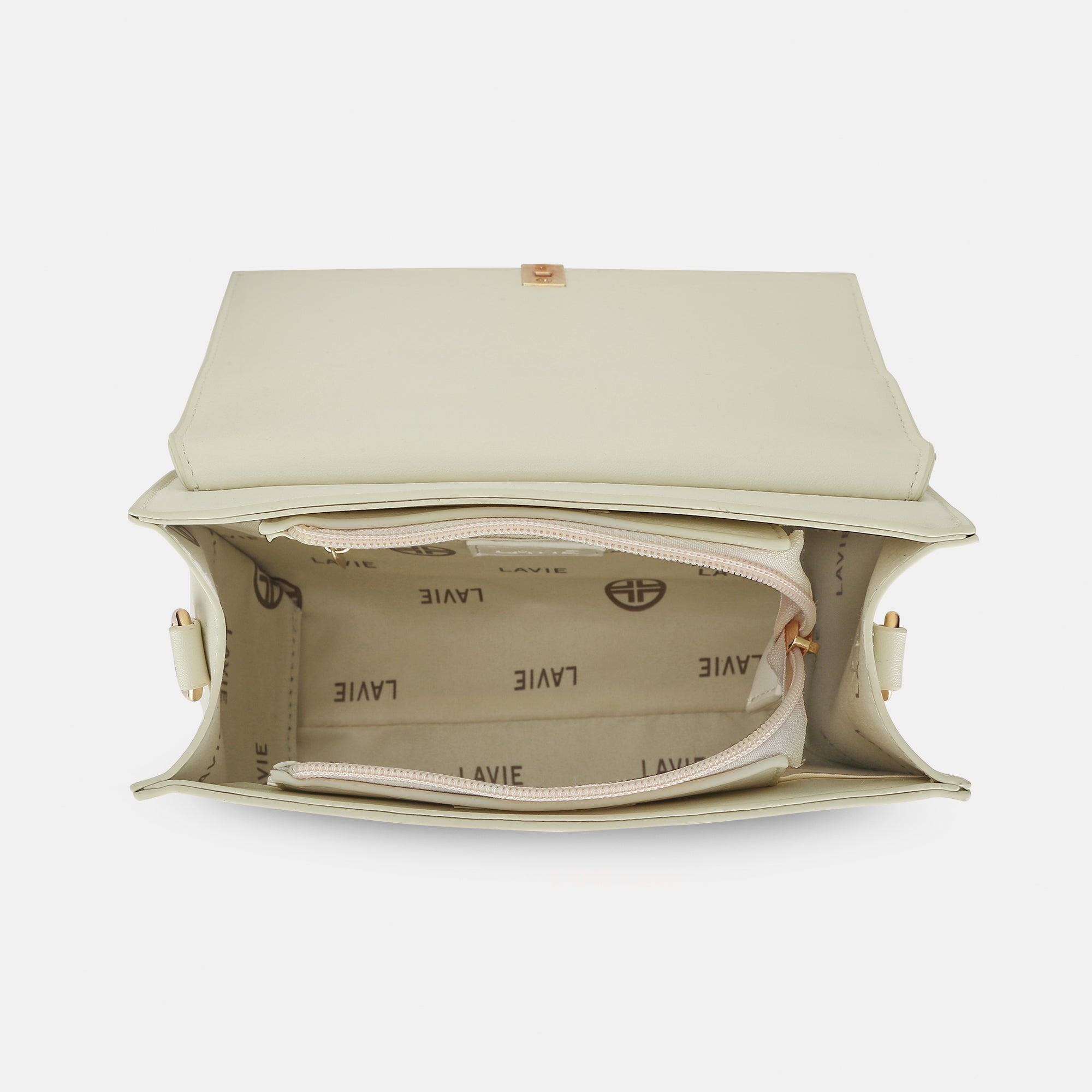 Lavie Luxe Merci Off White Small Women's Flap Satchel