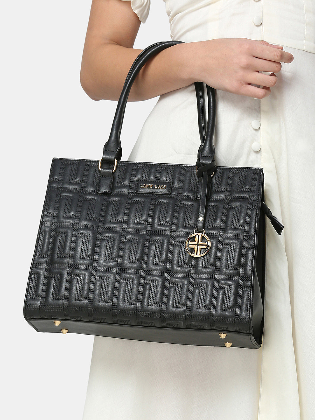 Lavie Luxe Jelly Black Large Women's Satchel