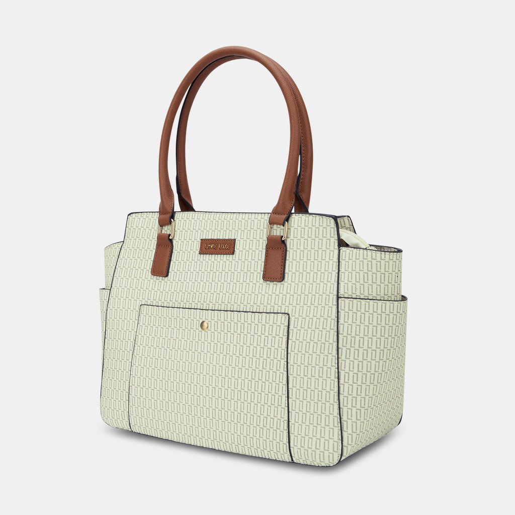 Lavie Luxe Mono Kelly Off White Large Women's Tote