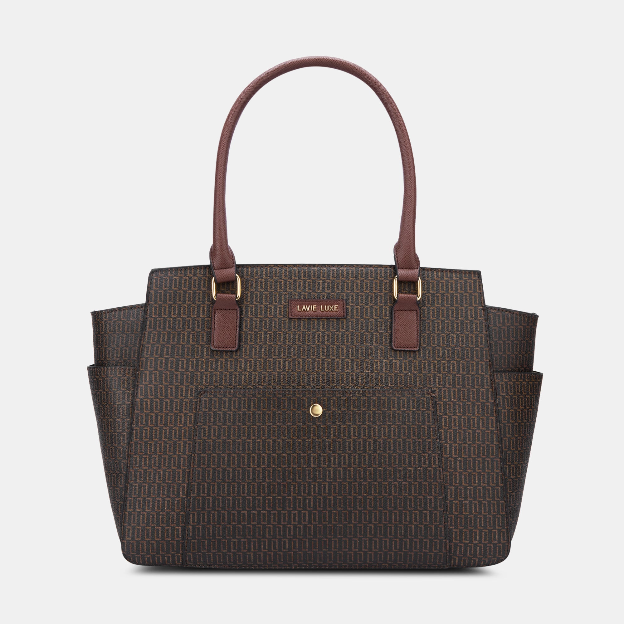Lavie Luxe Mono Kelly Choco Large Women's Tote