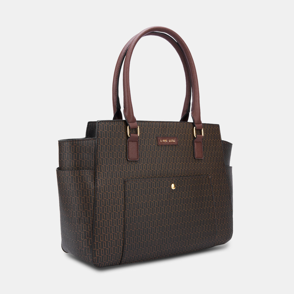 Lavie Luxe Mono Kelly Choco Large Women's Tote