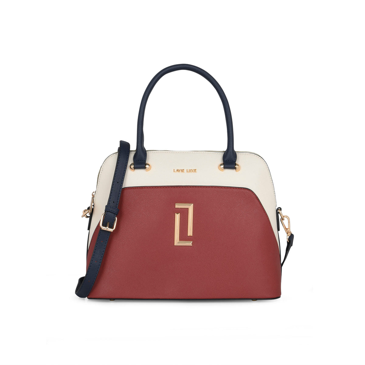Lavie Luxe Valle Red Medium Women's Dome Satchel