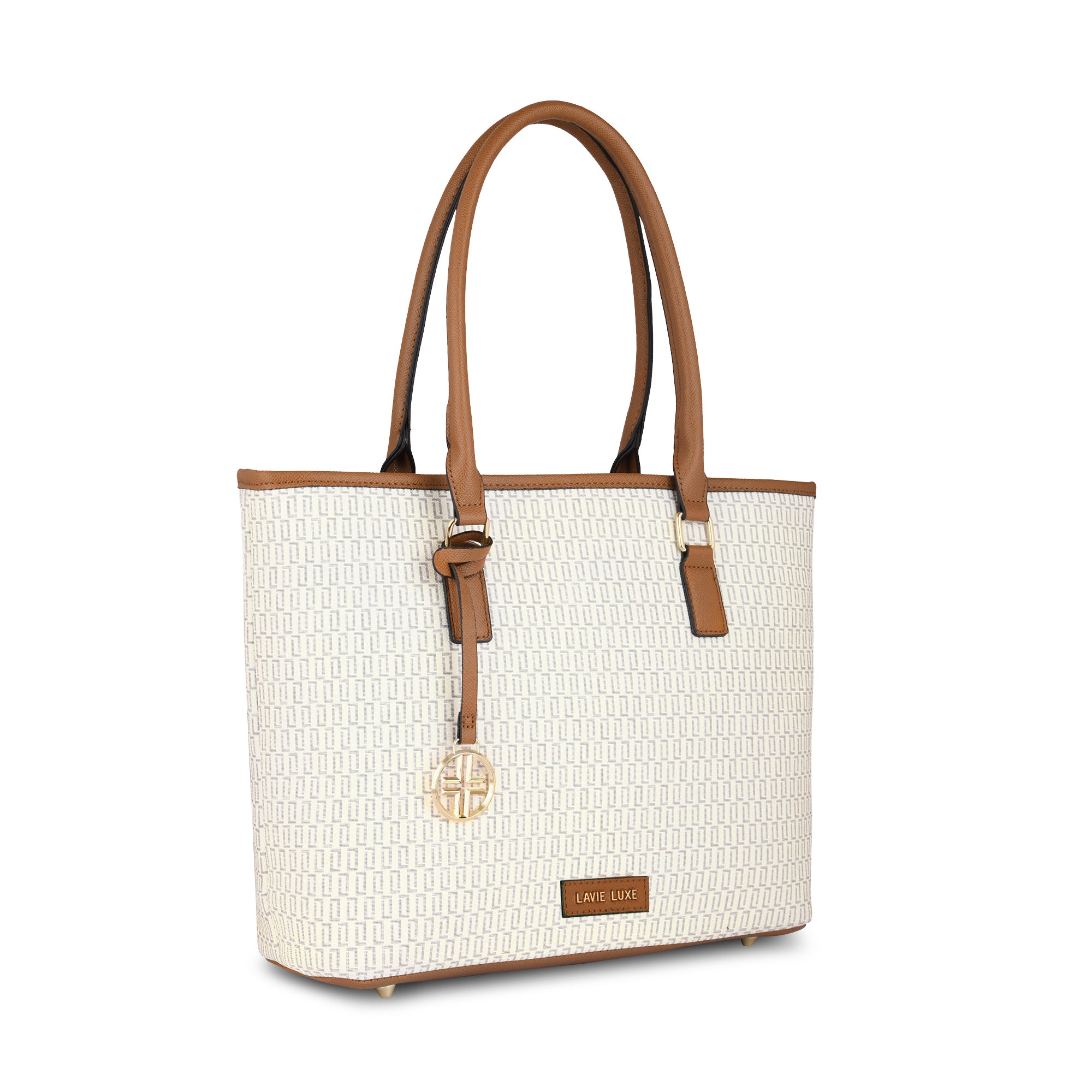 Lavie Luxe Mono Sherry Pro Off White Large Women's Handbag