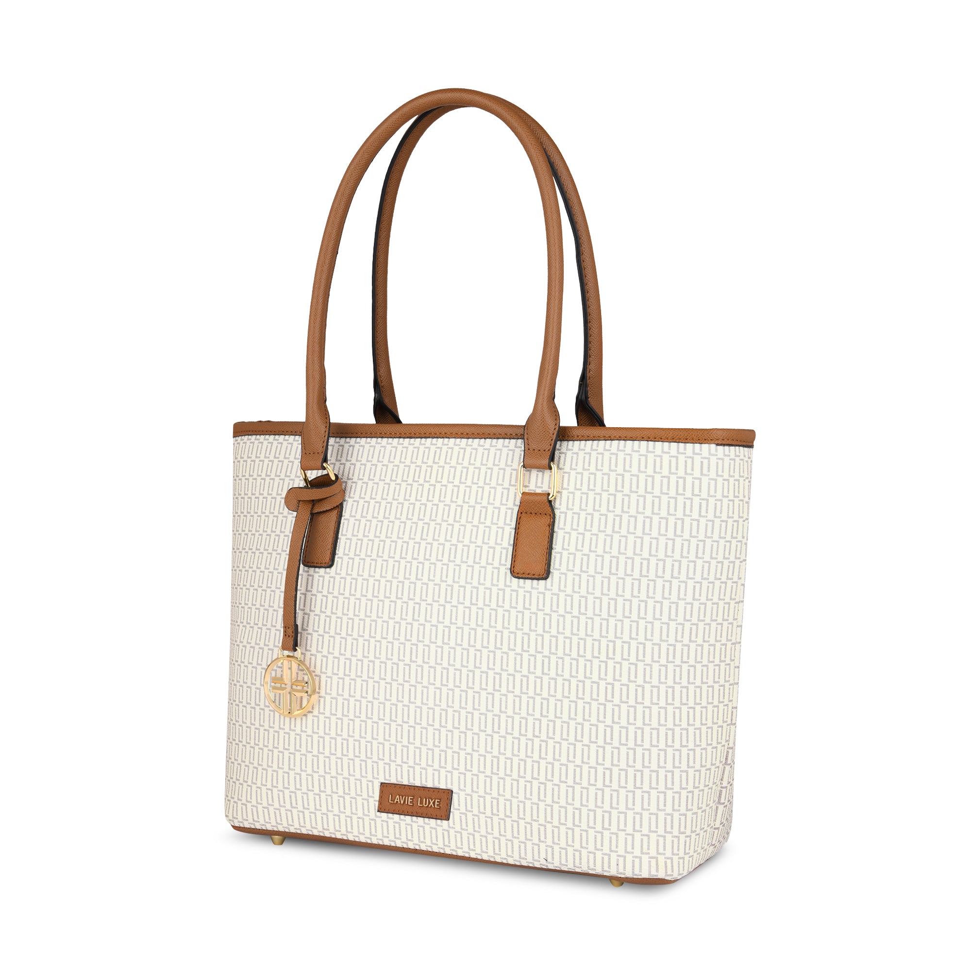 Lavie Luxe Mono Sherry Pro Off White Large Women's Handbag