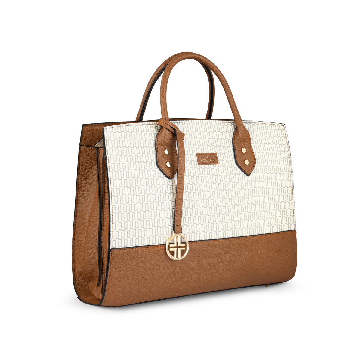 Lavie Luxe Monogram Ellon Off White Large Women's Satchel