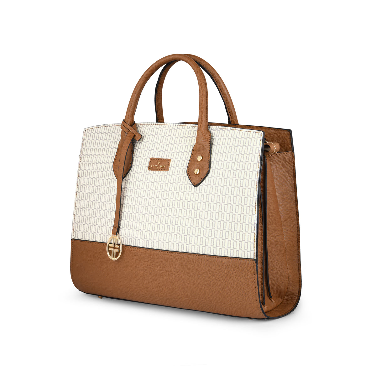 Lavie Luxe Monogram Ellon Off White Large Women's Satchel