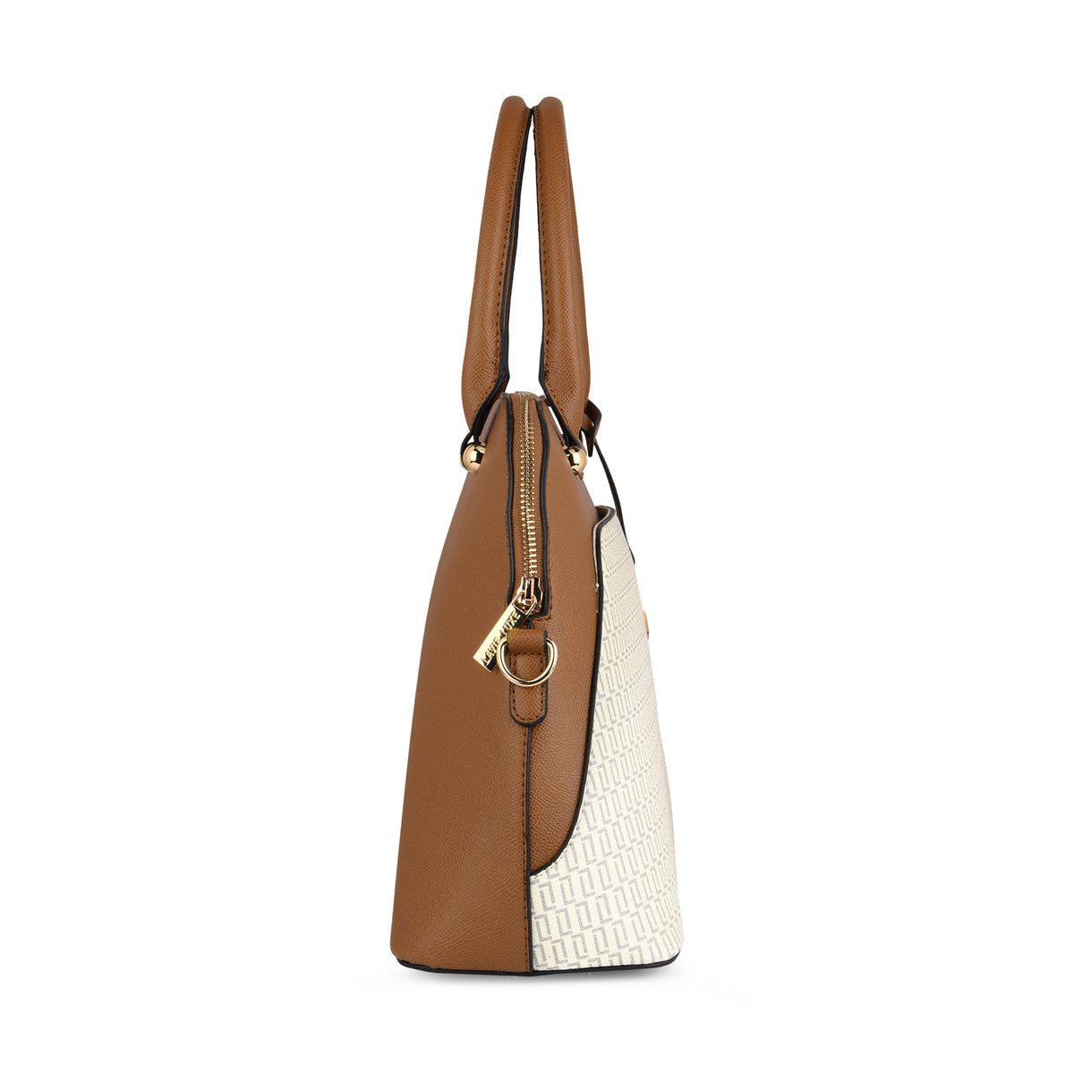 Lavie Luxe Monogram Valle Off White Medium Women's Satchel
