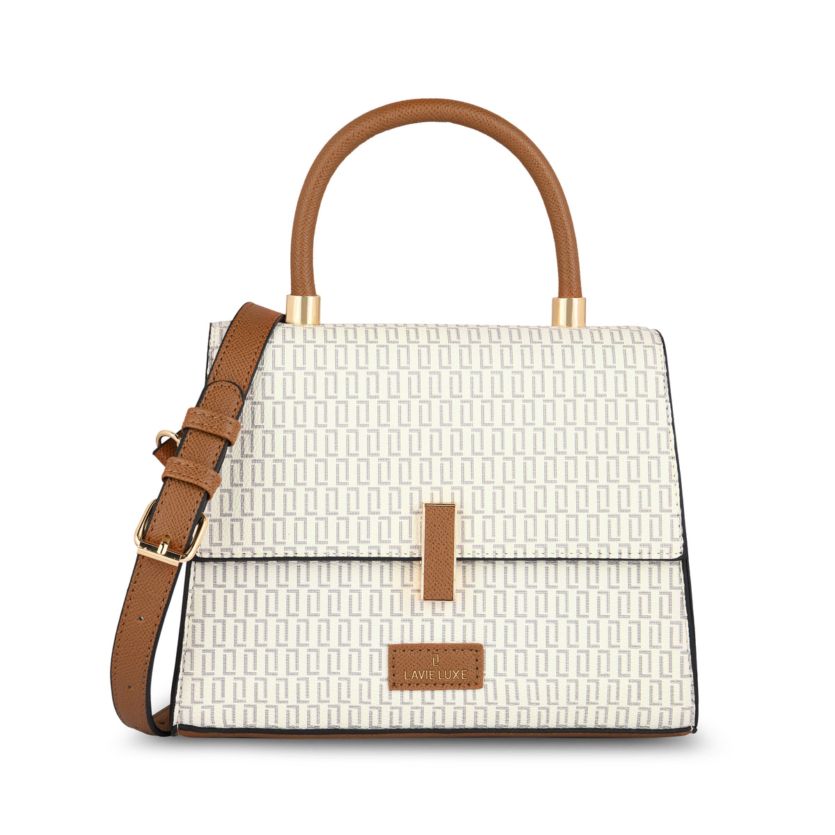 Lavie Luxe Monogram Ipsy Off White Medium Women's Satchel