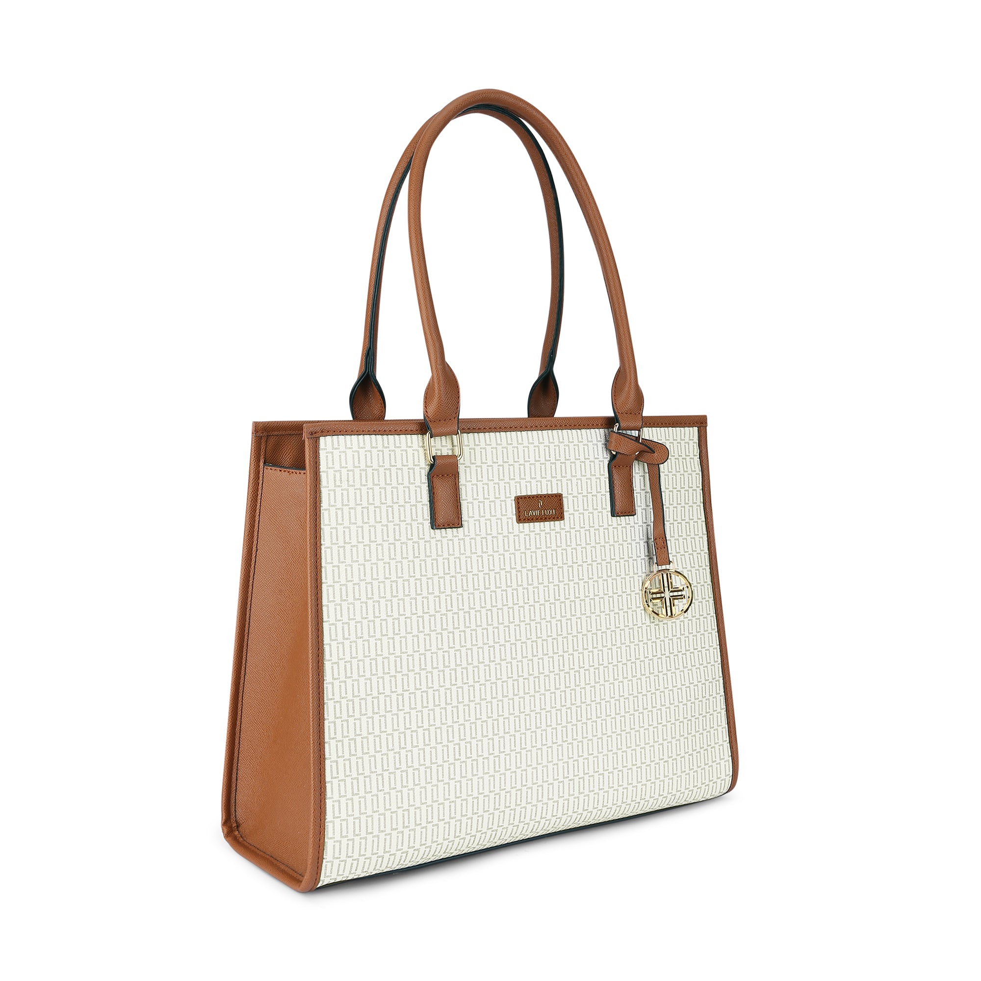 Lavie Luxe Monogram Quad Off White Extra Large Women's Satchel