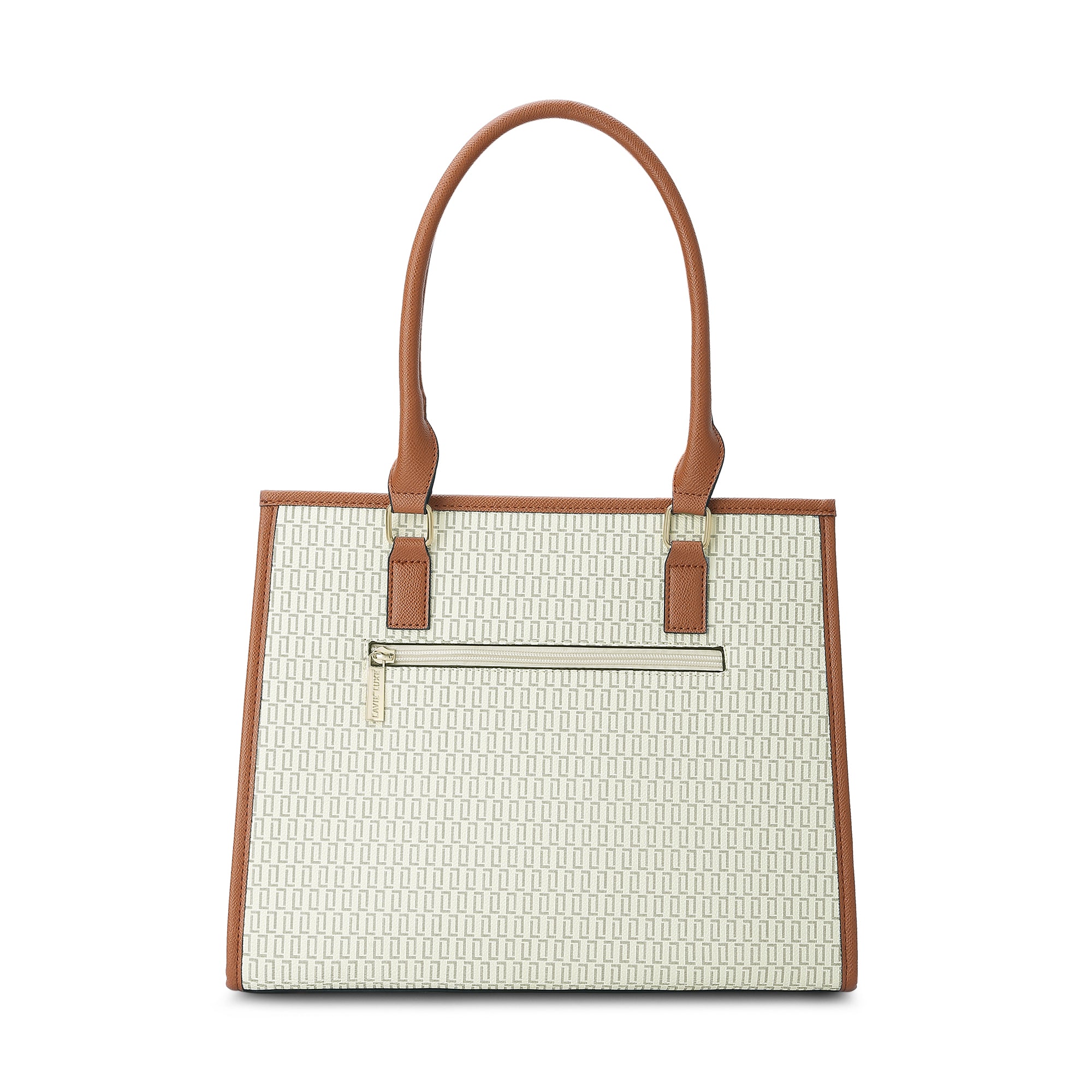 Lavie Luxe Monogram Quad Off White Large Women's Satchel