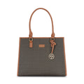 Monogram Quad Large Choco Satchel Bag
