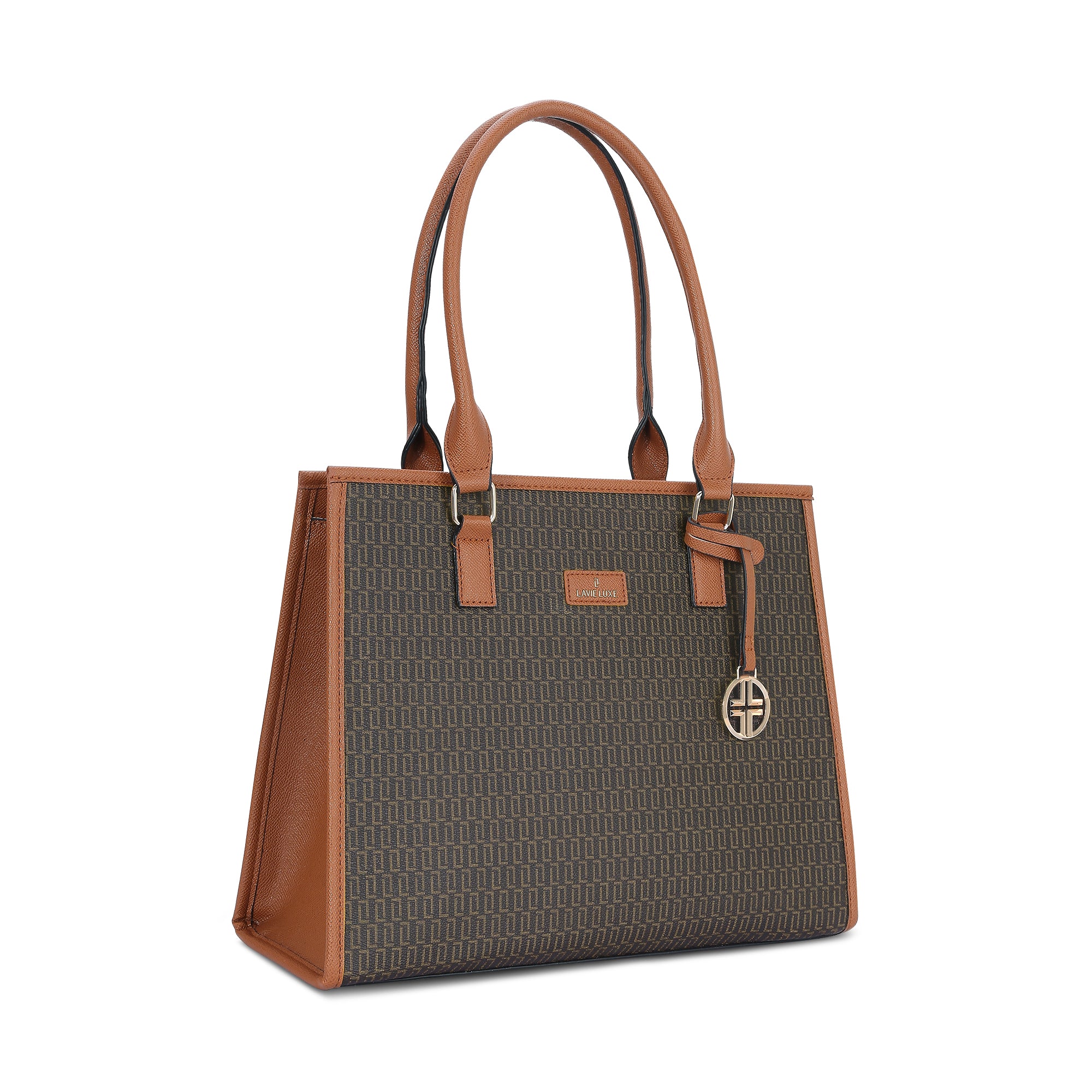 Lavie Luxe Monogram Quad Choco Large Women's Satchel