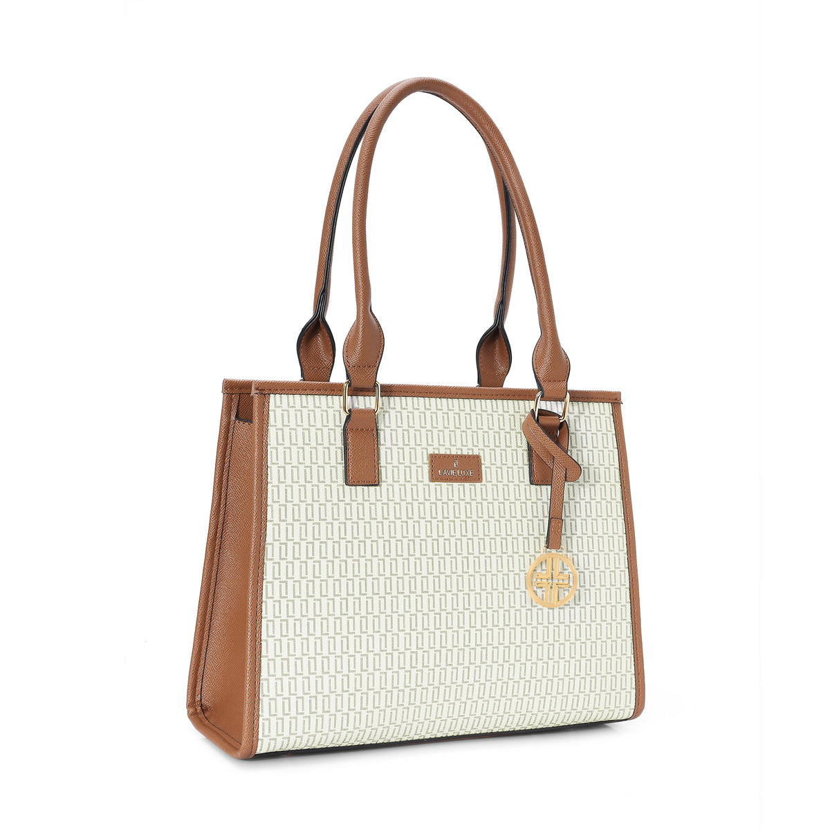 Lavie Luxe Monogram Quad Off White Medium Women's Satchel