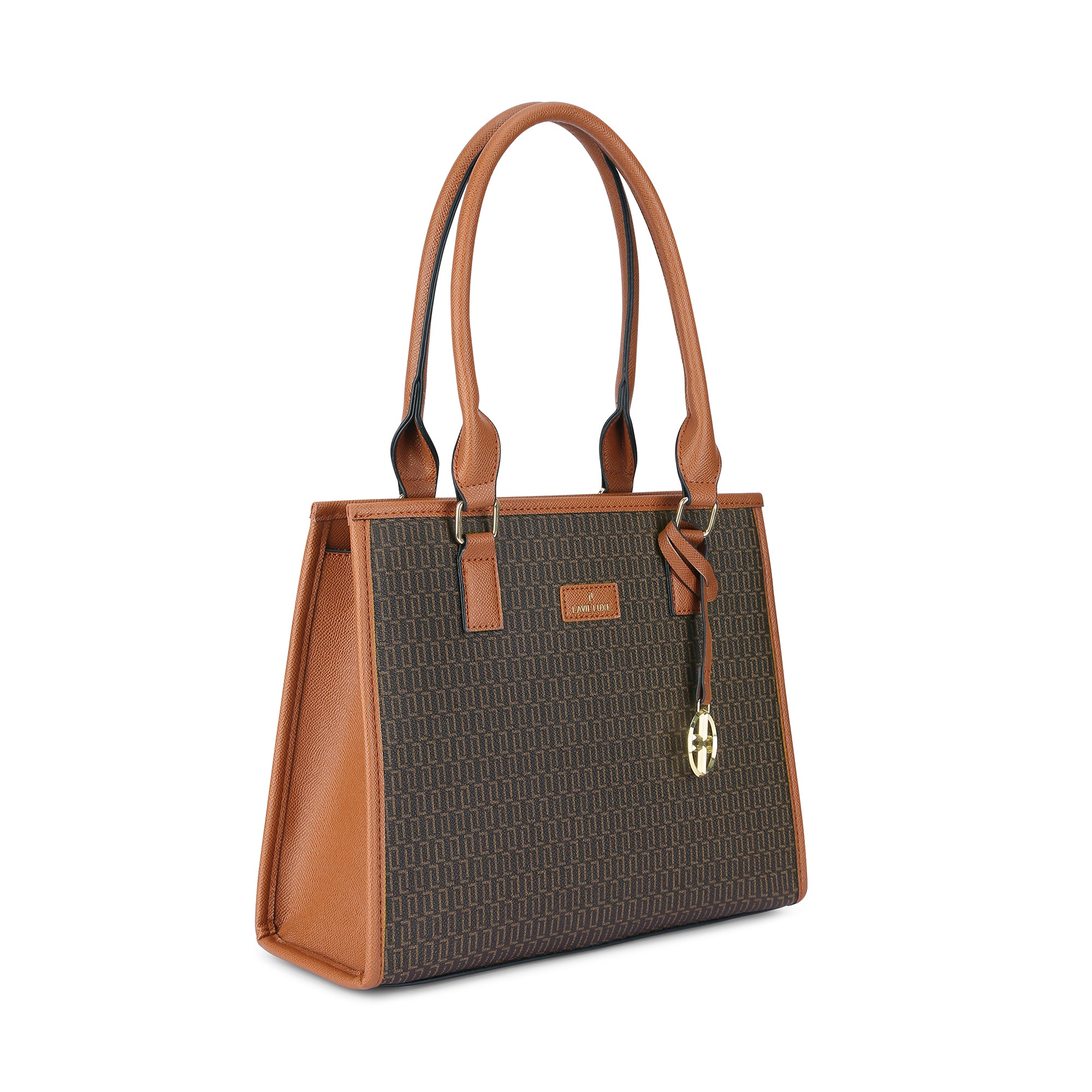 Lavie Luxe Monogram Quad Choco Medium Women's Satchel