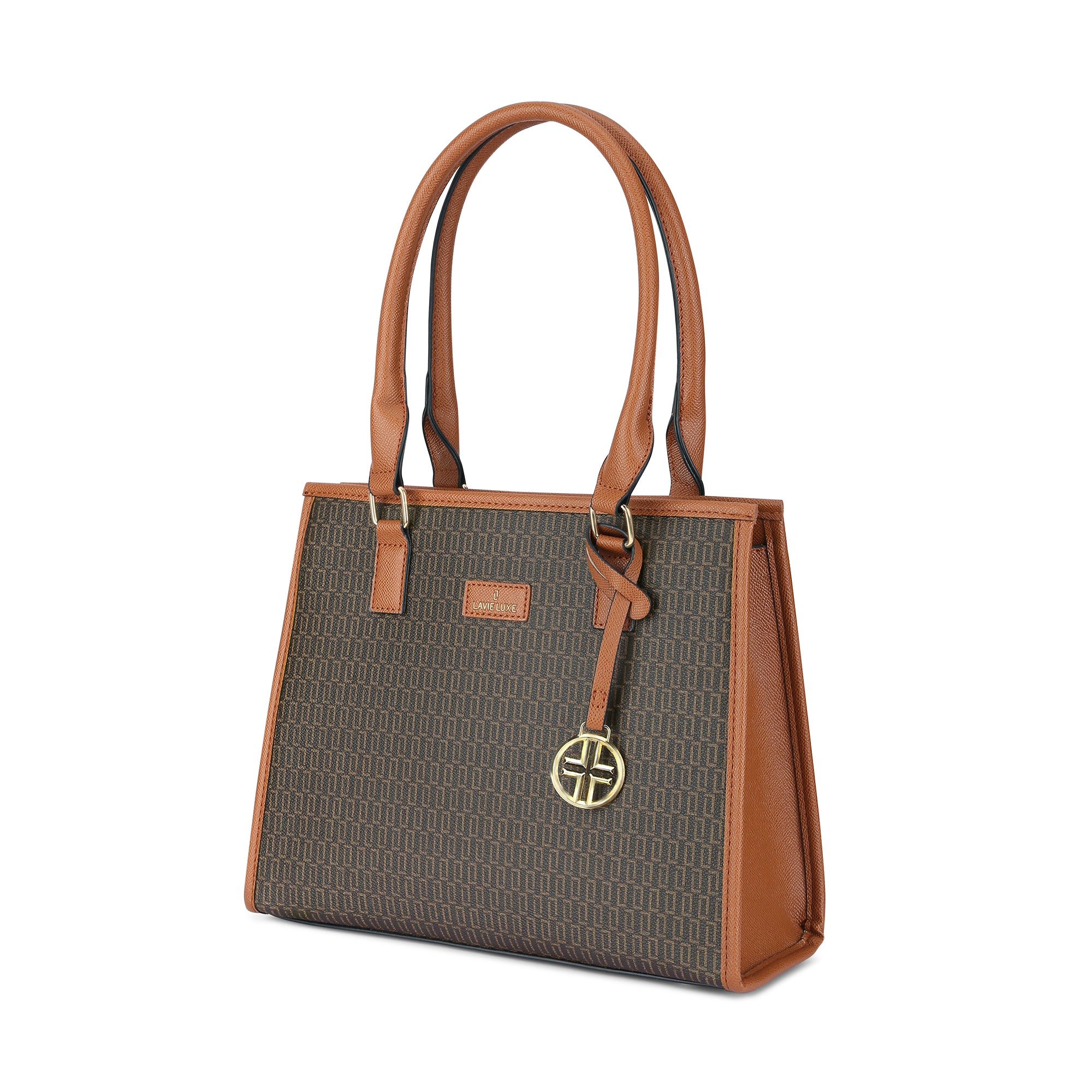Lavie Luxe Monogram Quad Choco Medium Women's Satchel