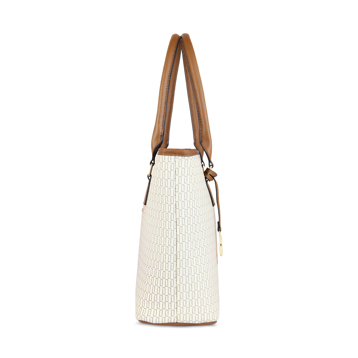 Lavie Luxe Monogram Sherry Pro Off White Large Women's Tote