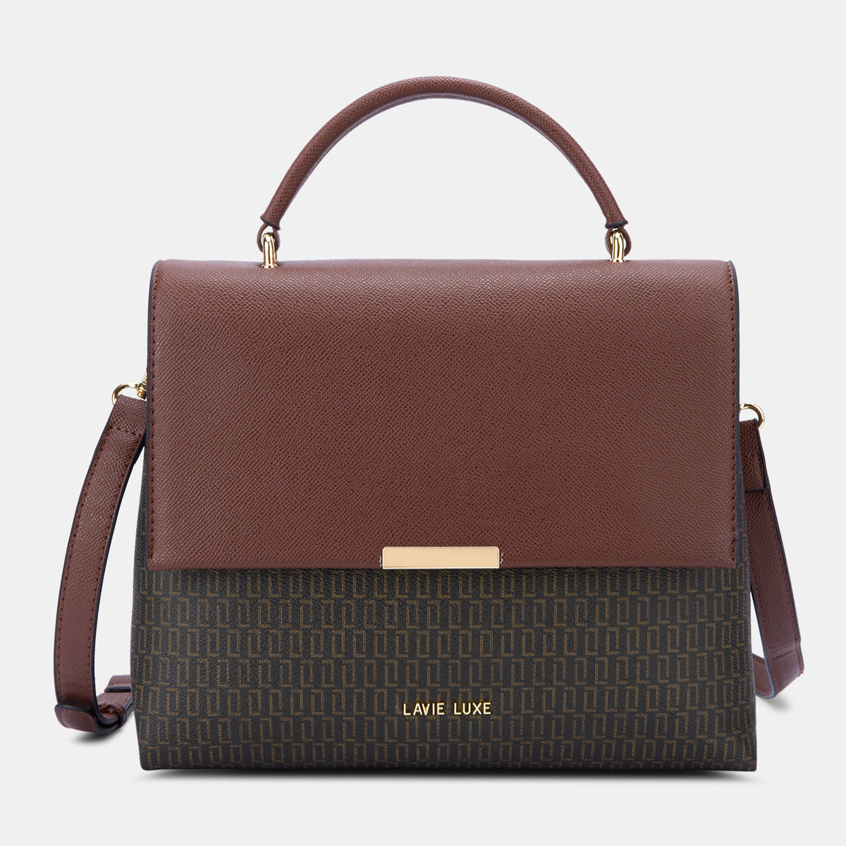 Lavie Luxe Mono Marsh Choco Medium Women's Handbag