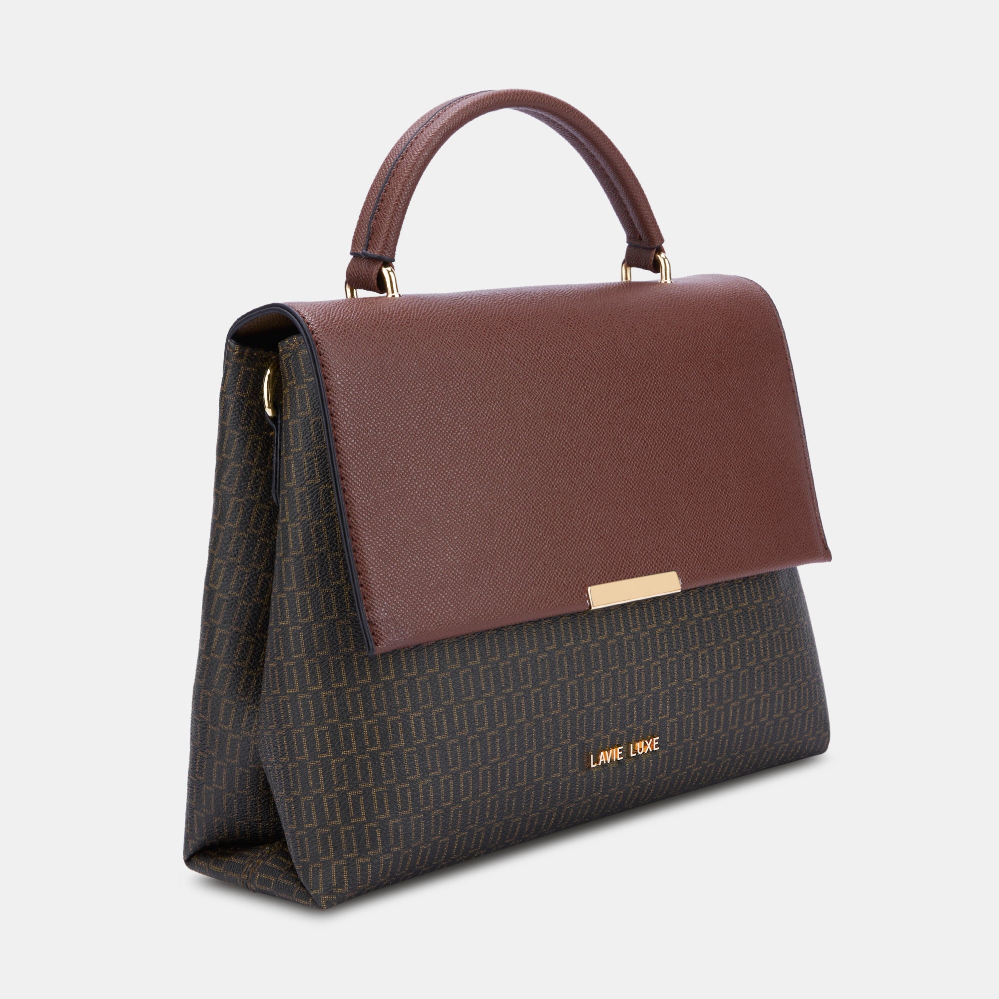 Lavie Luxe Mono Marsh Choco Medium Women's Handbag
