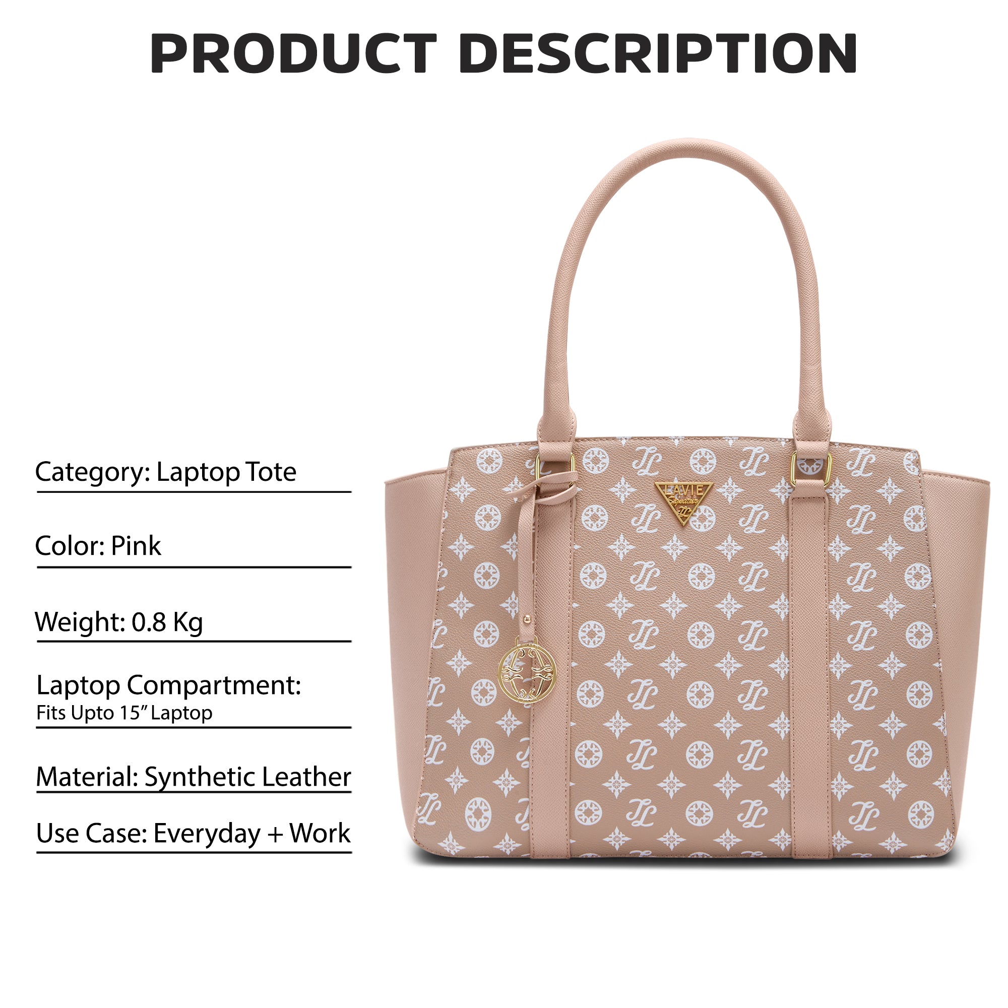 Lavie Signature Montana Large Pink Womens Tote Bag
