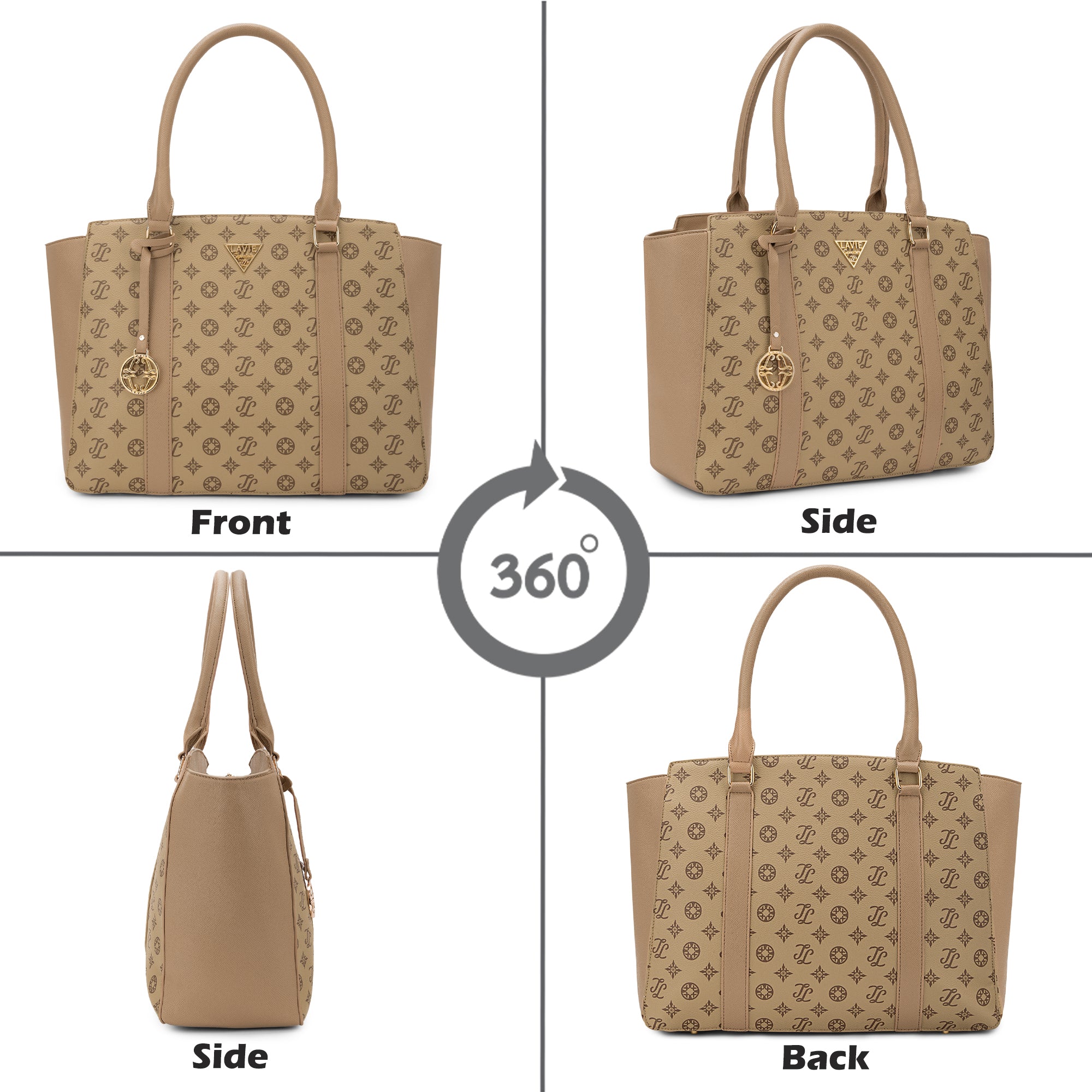 Lavie Signature Montana Large Taupe Womens Tote Bag